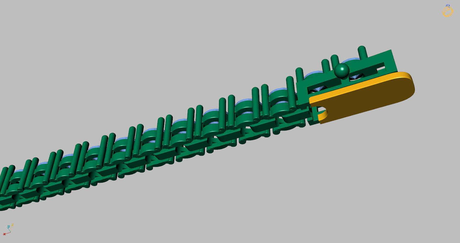 Riviera Round Gemstone Bracelet 3mm with clasp box  3D print model_12