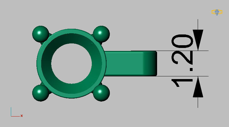 Riviera Round Gemstone Bracelet 3mm with clasp box  3D print model_20