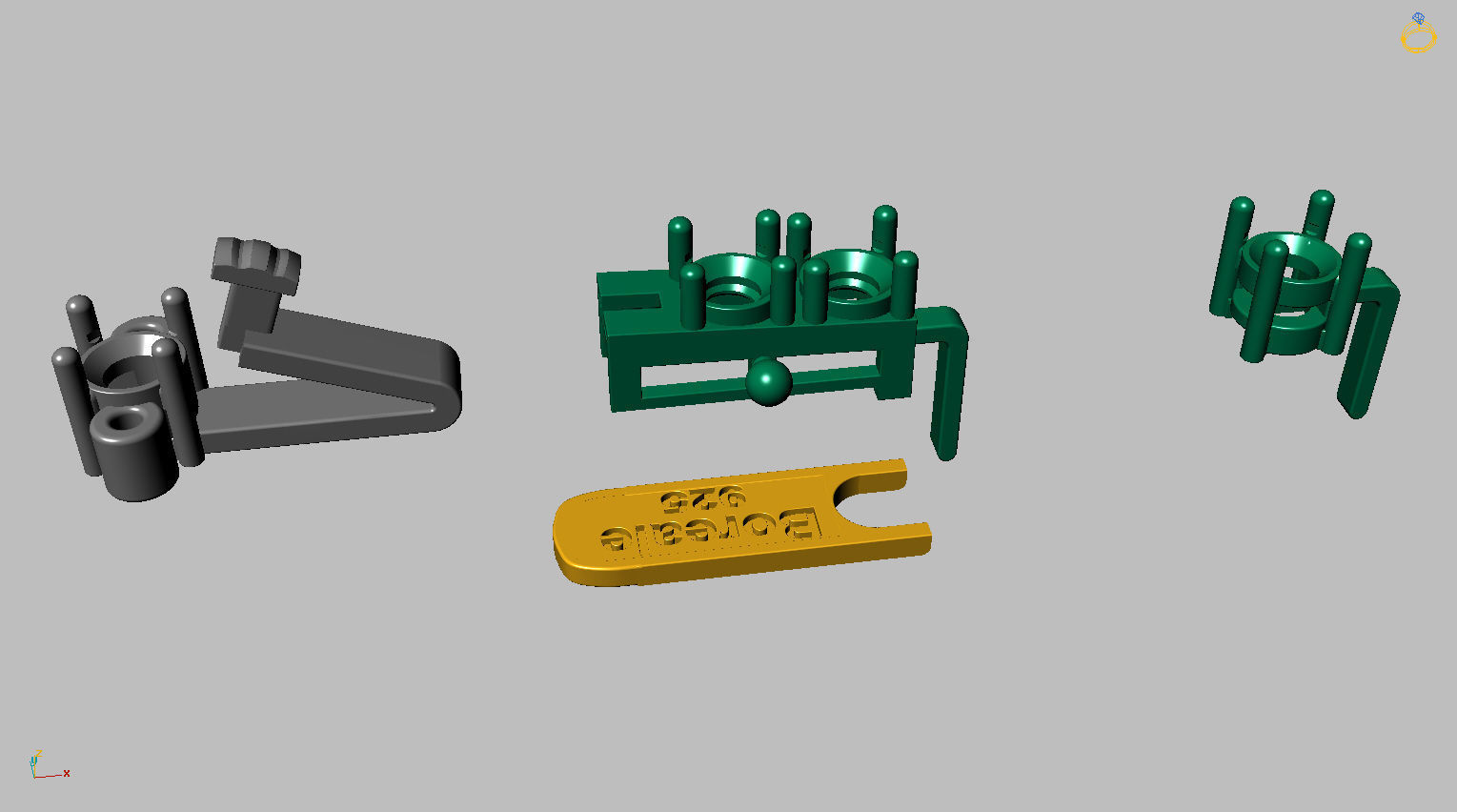 Riviera Round Gemstone Bracelet 3mm with clasp box  3D print model_14