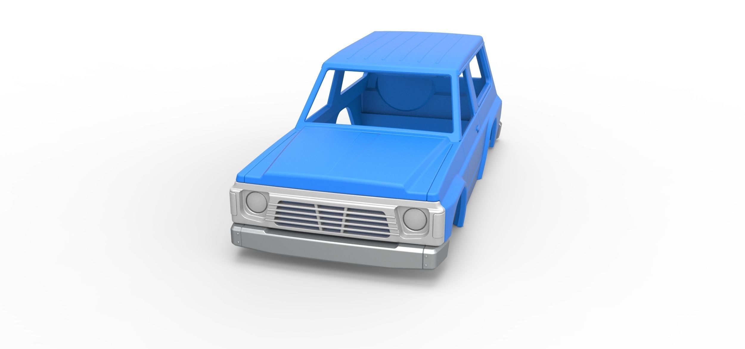 Shell of vintage SUV Scale 1 to 25 3D print model_3