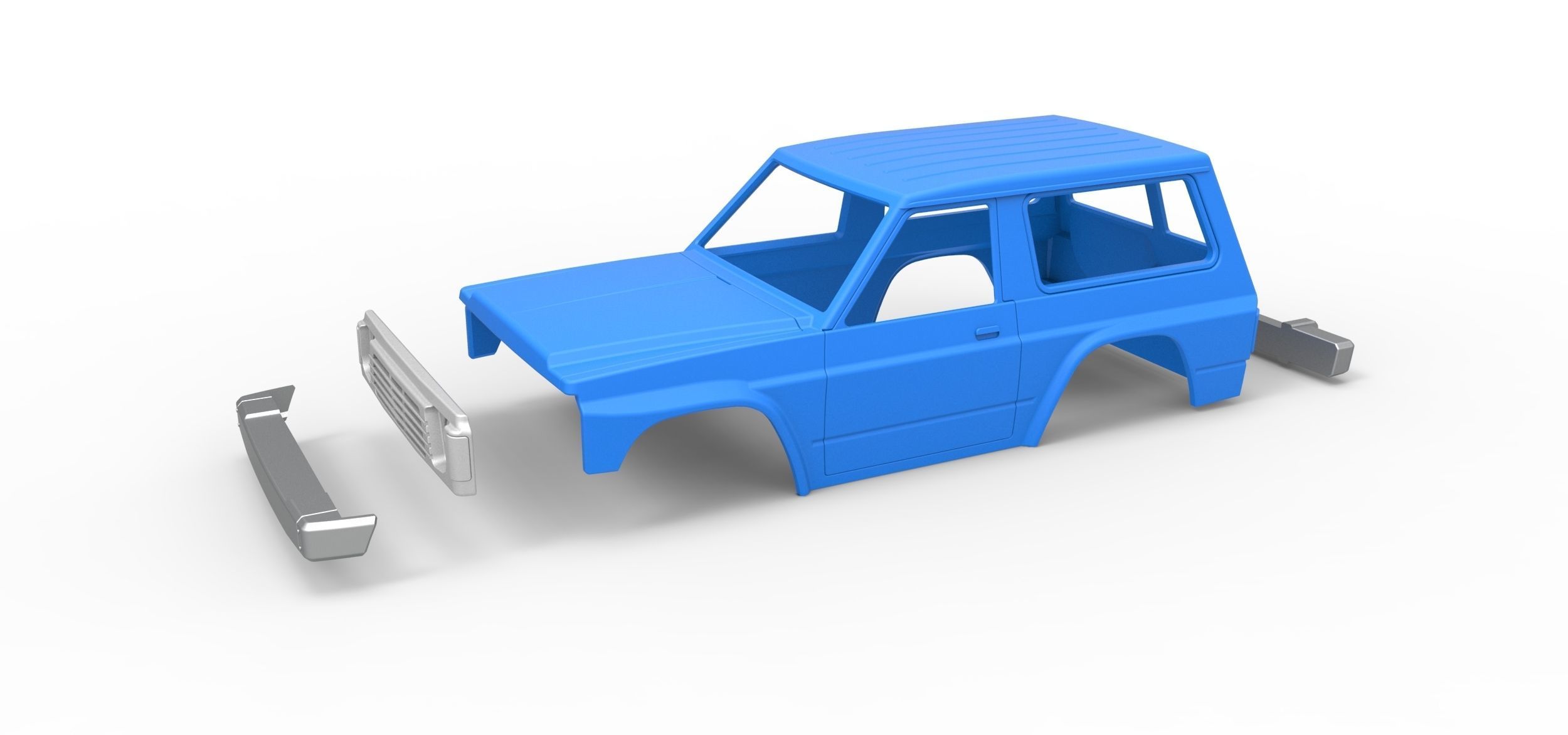 Shell of vintage SUV Scale 1 to 25 3D print model_15
