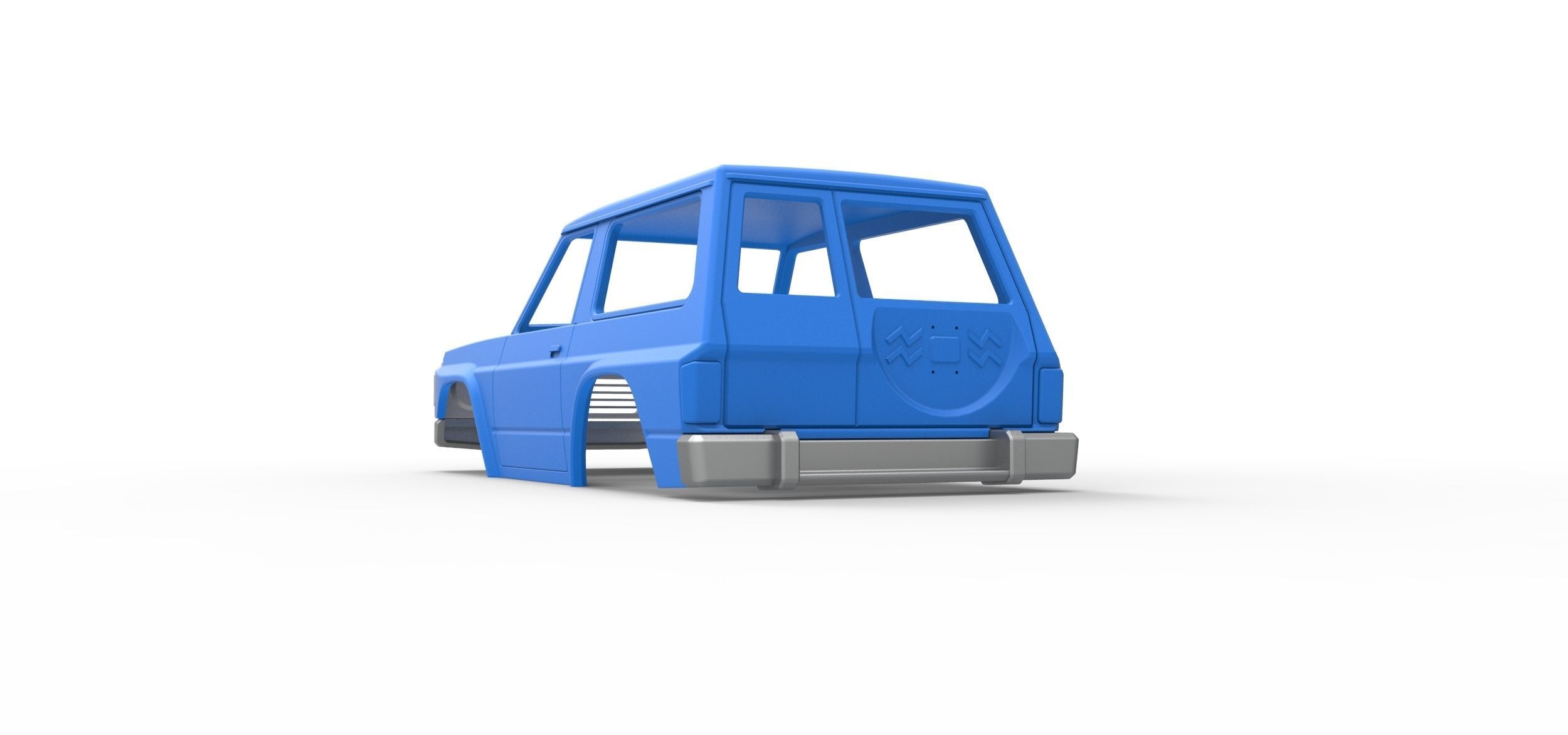 Shell of vintage SUV Scale 1 to 25 3D print model_12