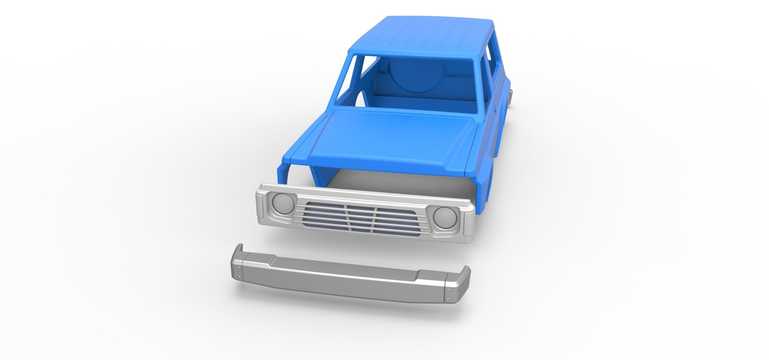 Shell of vintage SUV Scale 1 to 25 3D print model_17