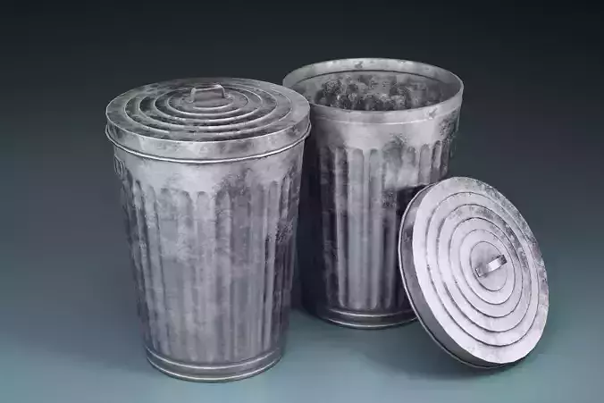 Street Trash Can PBR Game Ready