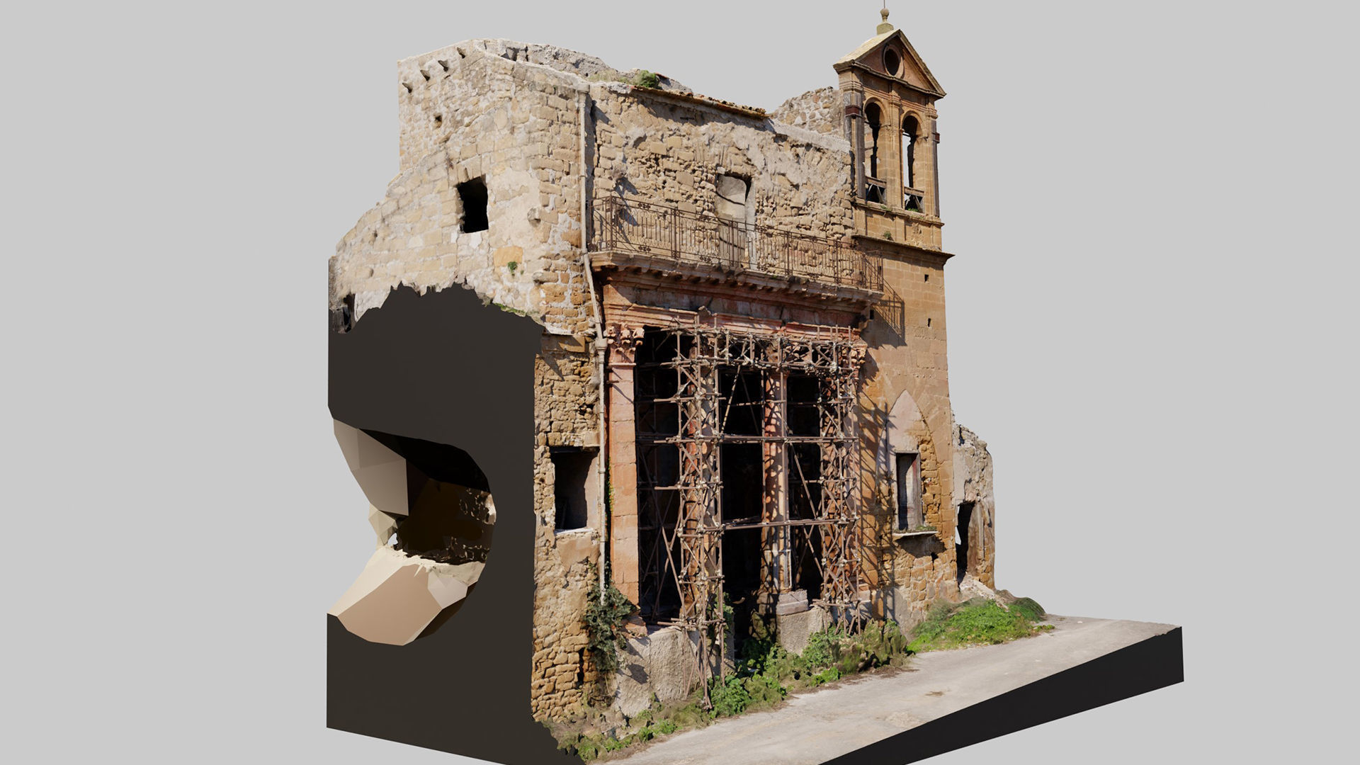 Abandoned-Building-Church-Facade-2 3D model_2