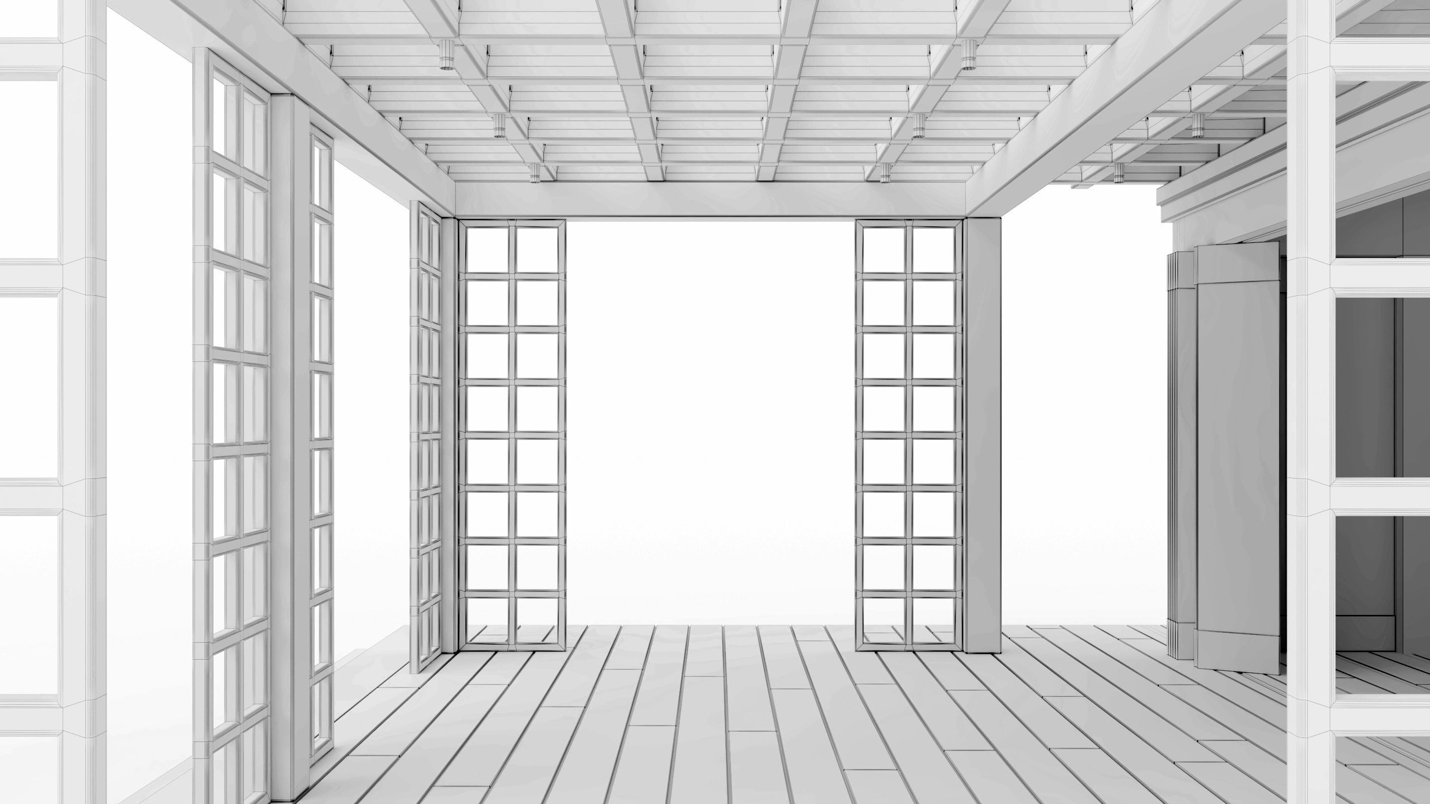 All-season gazebo with terrace and pergola 3D model_37