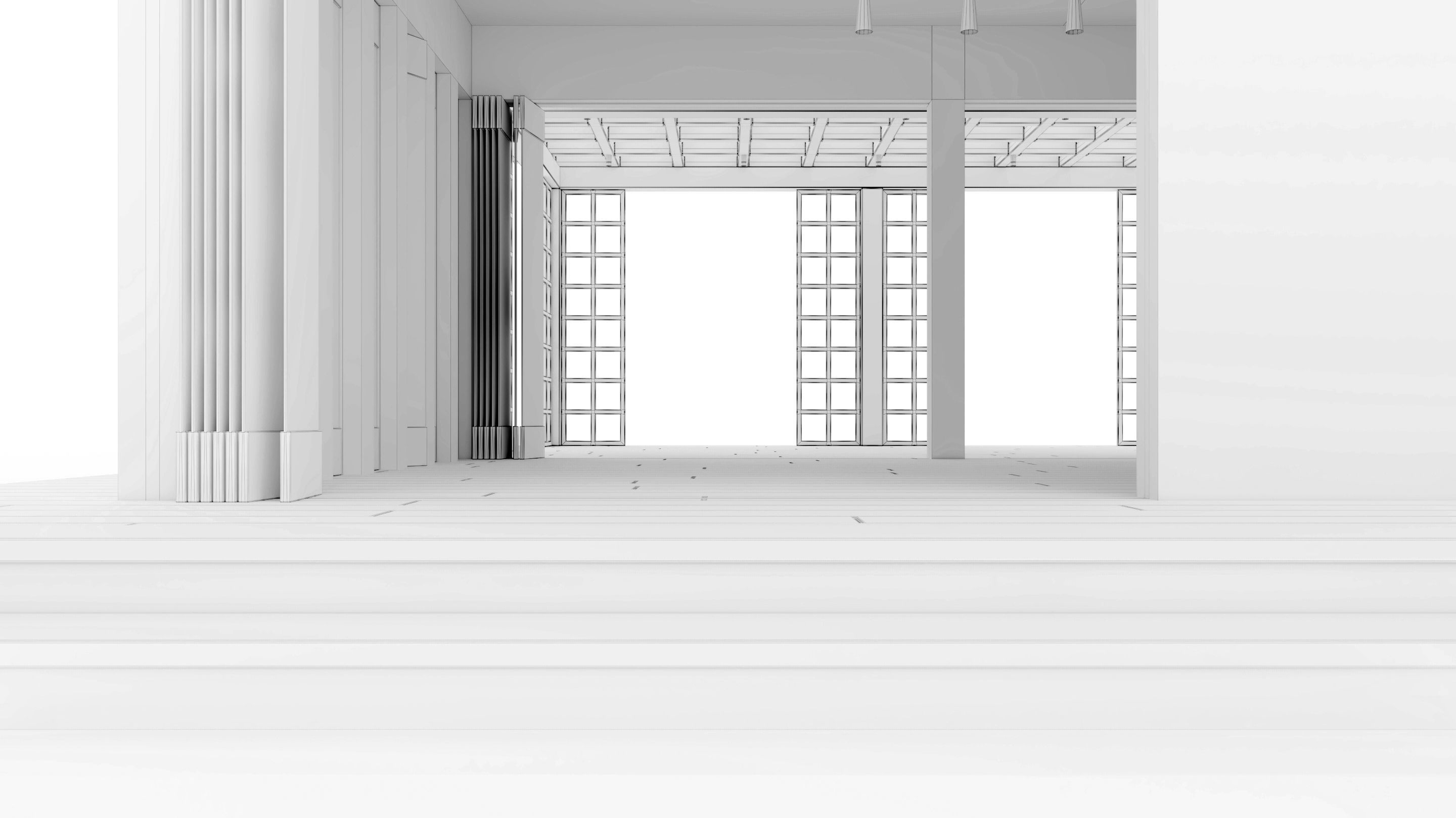 All-season gazebo with terrace and pergola 3D model_33