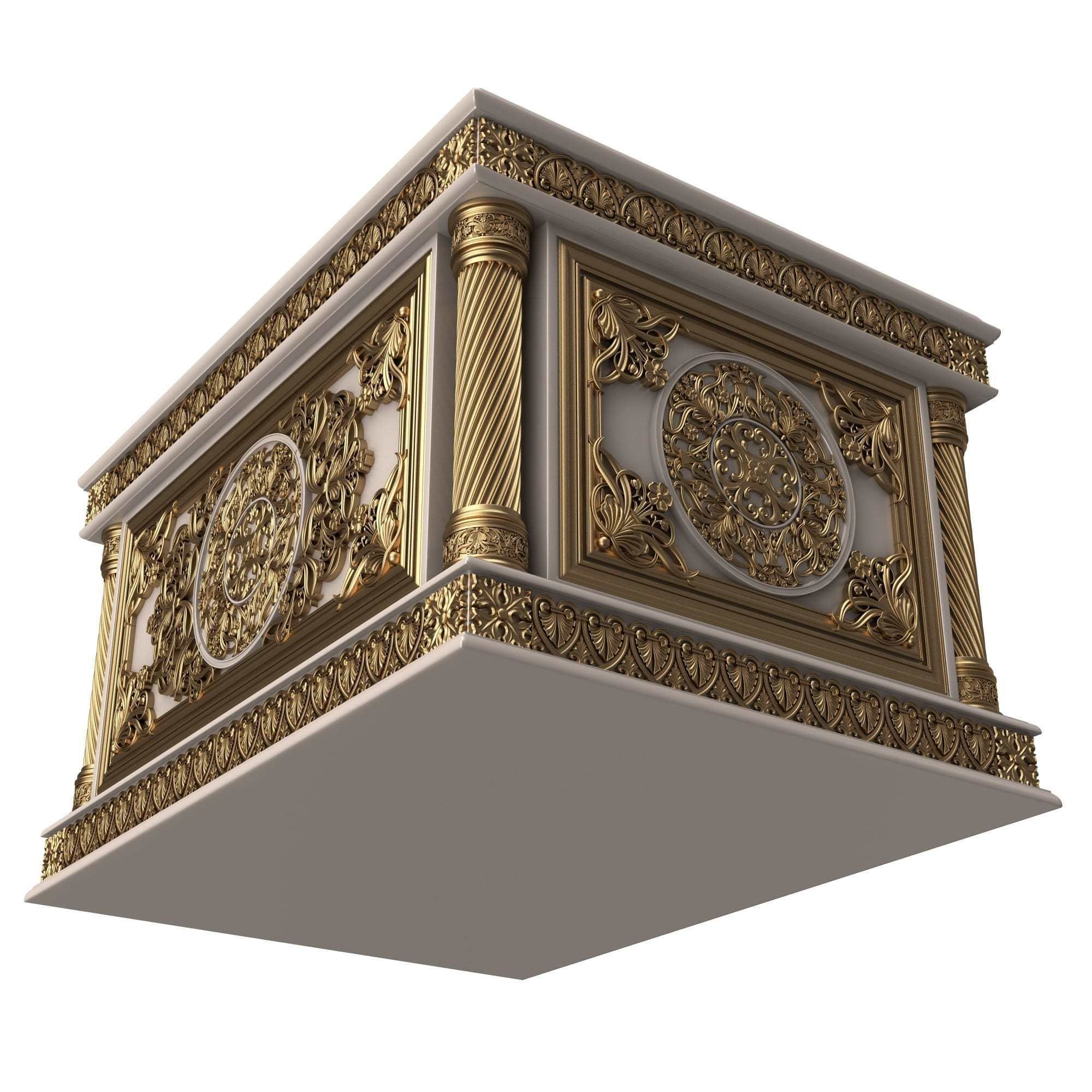 Chest 04 White Low-poly 3D model_4