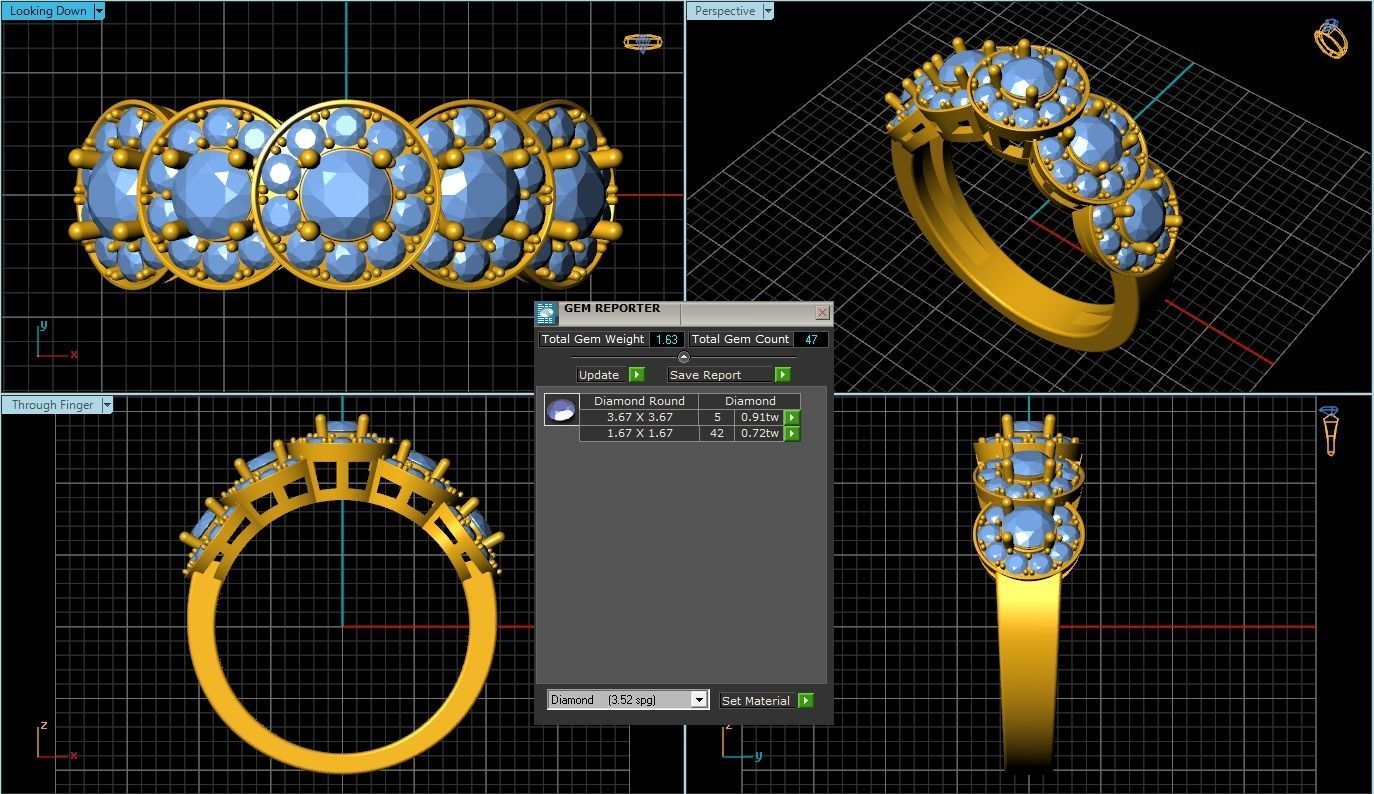 Diamond Ring 3D print model_1