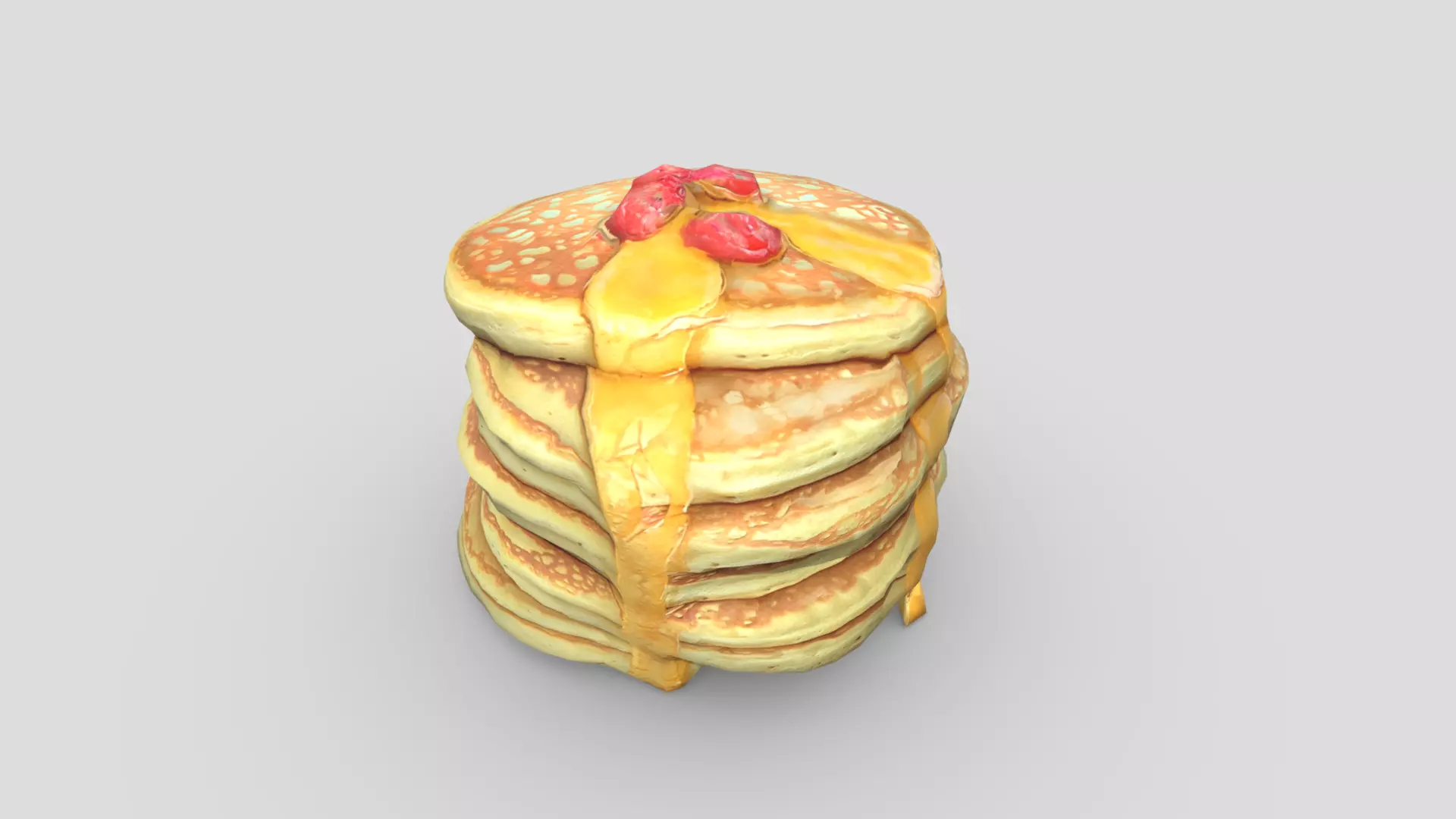 Pile of Pancakes Low-poly 3D model_0