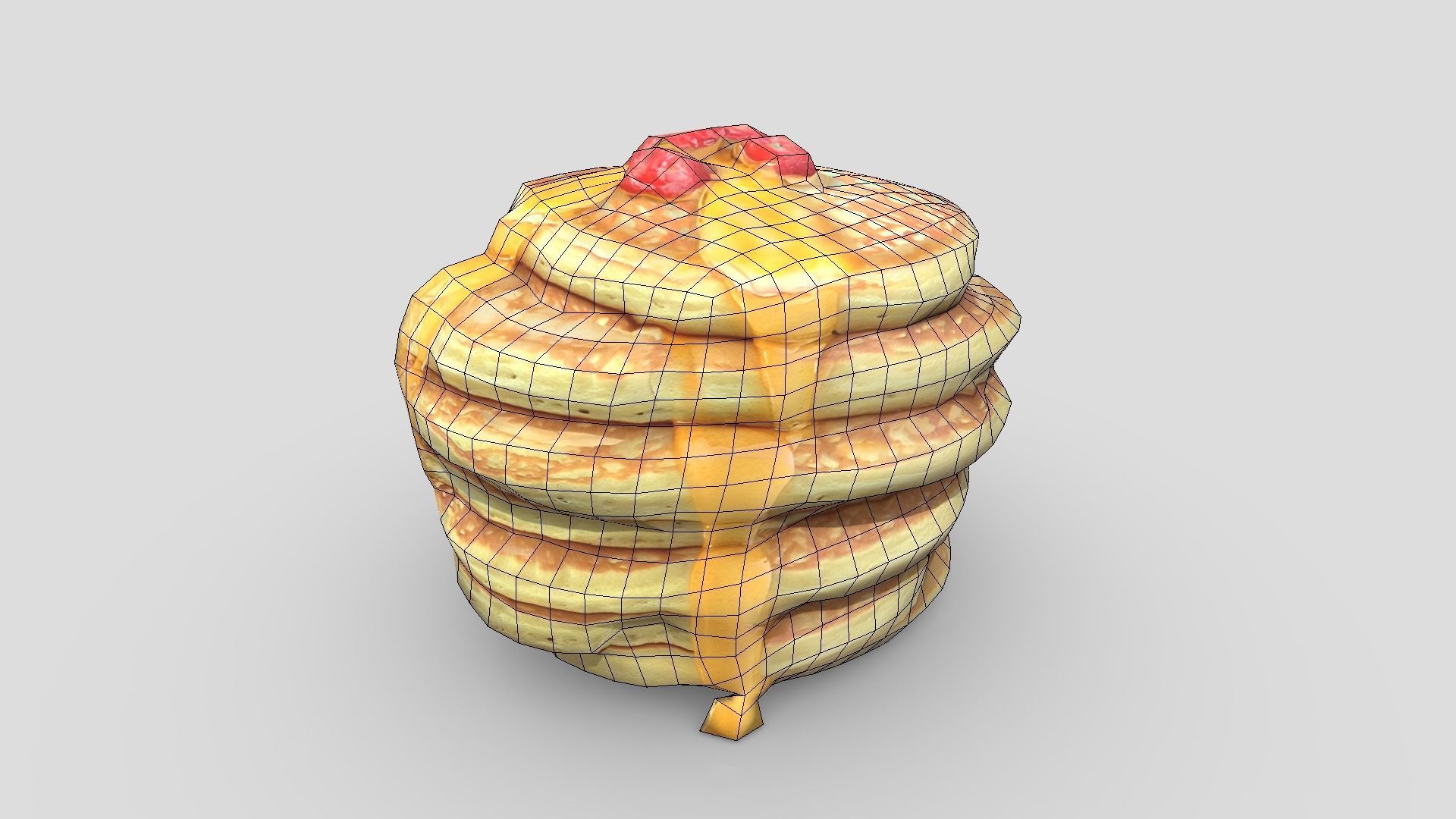Pile of Pancakes Low-poly 3D model_6