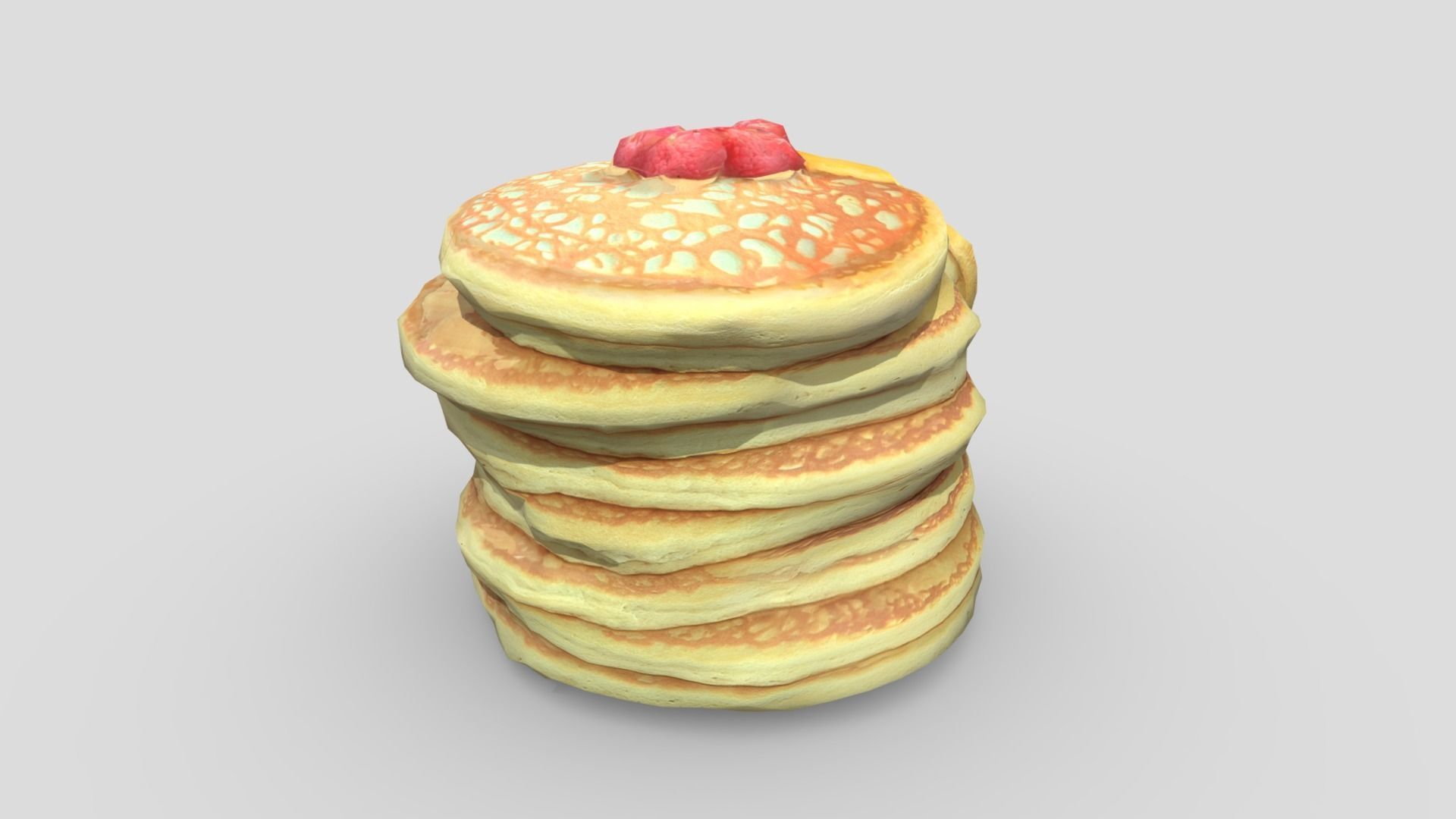 Pile of Pancakes Low-poly 3D model_9