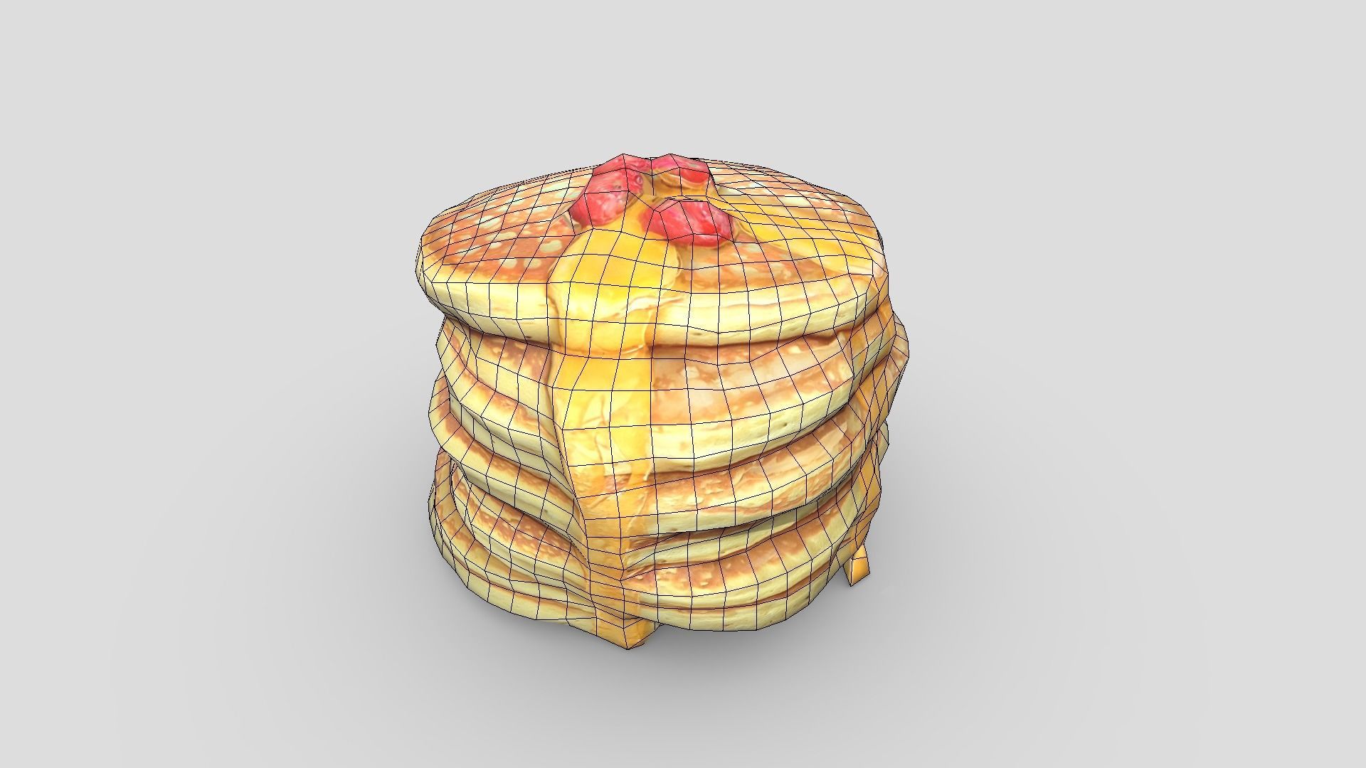 Pile of Pancakes Low-poly 3D model_2