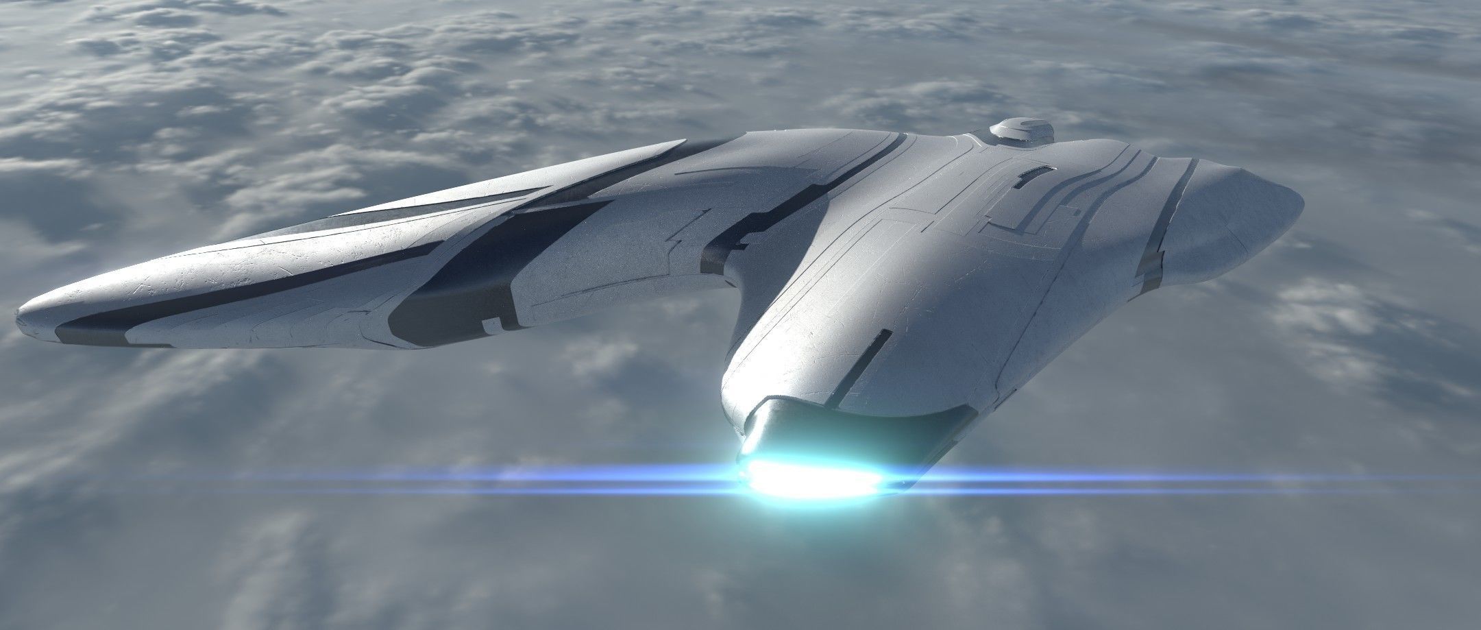 Asymmetric Spaceship 3D model_2