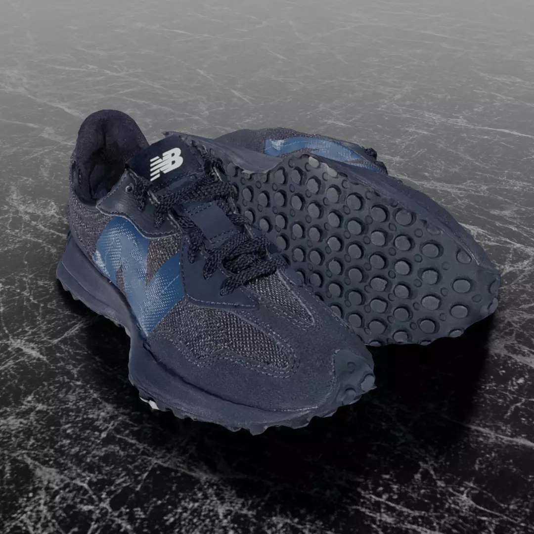 NEW BALANCE 327 3D SHOES - BLUE Low-poly 3D model_0