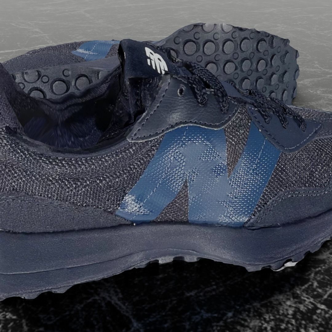 NEW BALANCE 327 3D SHOES - BLUE Low-poly 3D model_10