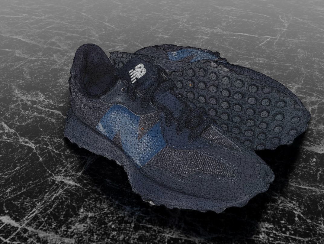 NEW BALANCE 327 3D SHOES - BLUE Low-poly 3D model_14