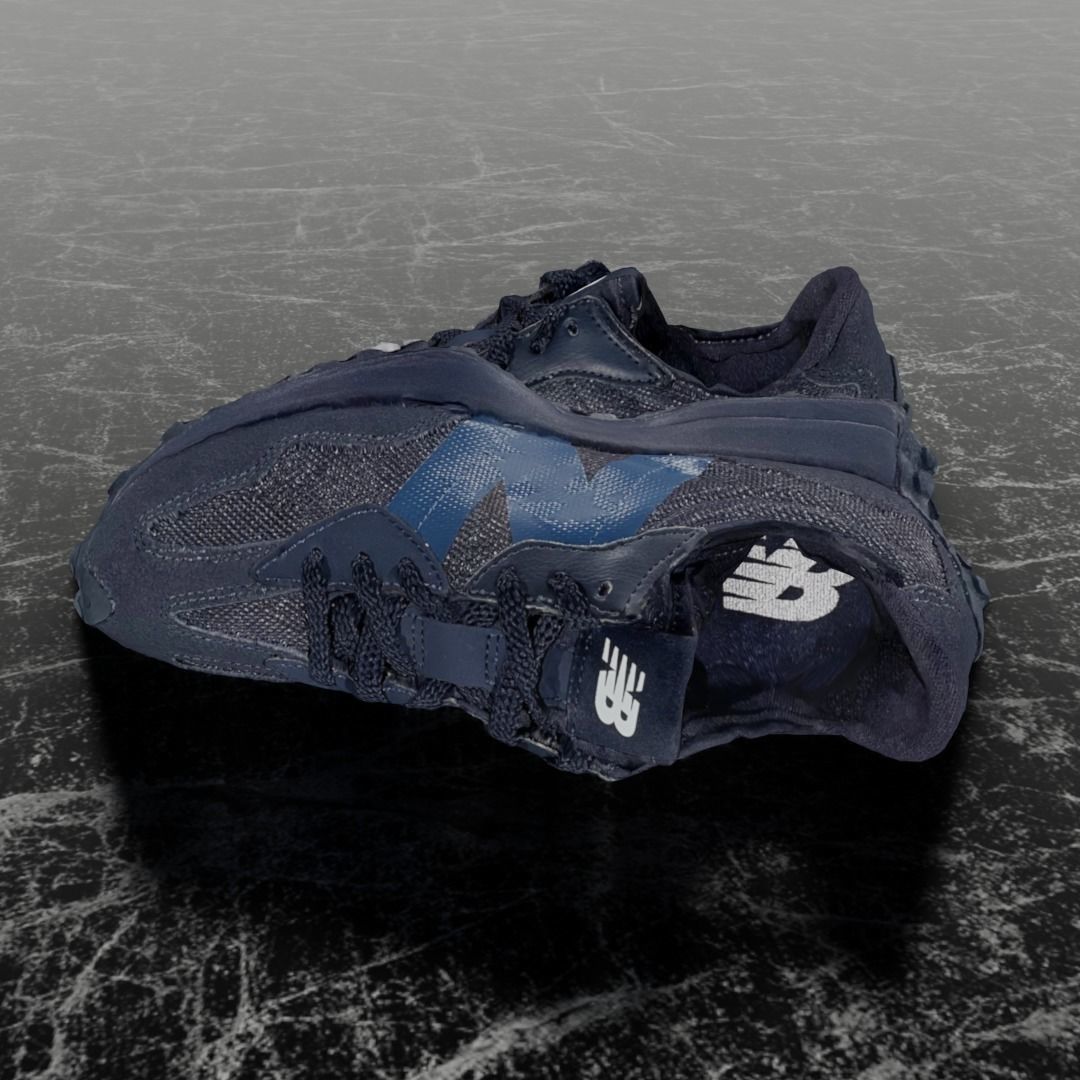 NEW BALANCE 327 3D SHOES - BLUE Low-poly 3D model_7