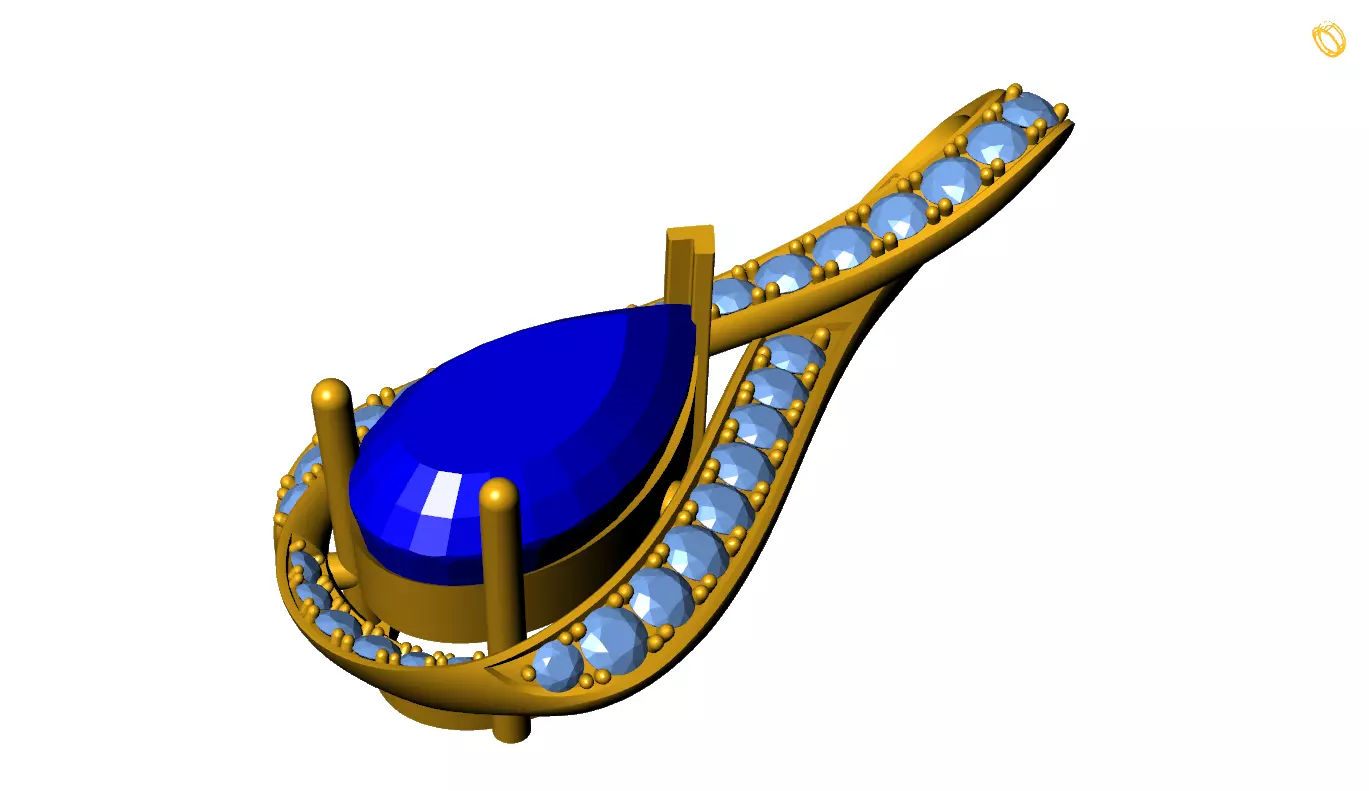 Gem Pendant 3D print model_0