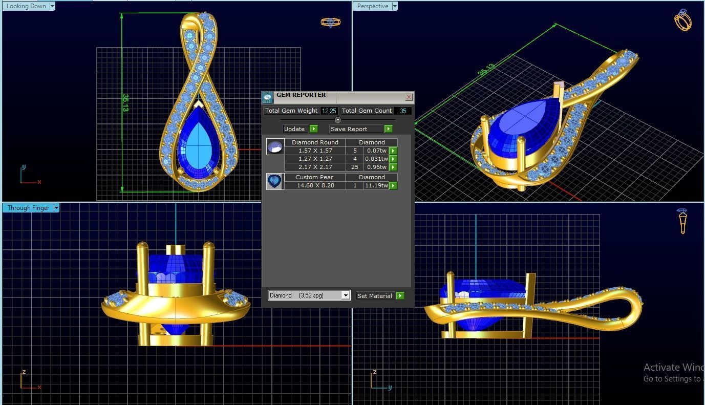 Gem Pendant 3D print model_2