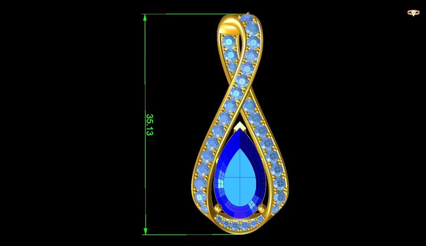 Gem Pendant 3D print model_1