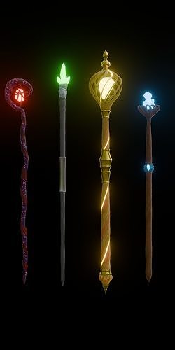 Magic Staff Pack 3D model