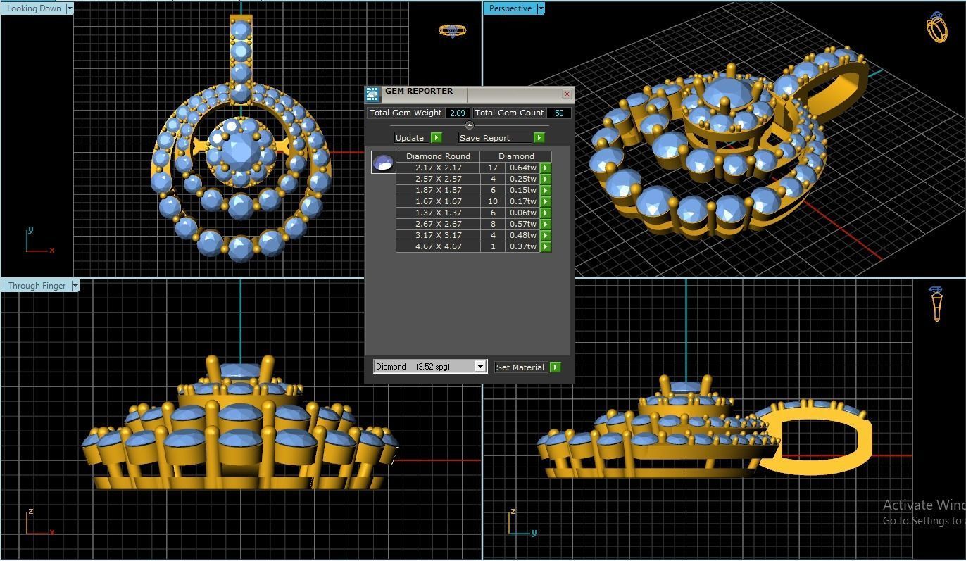 Diamond Pendant 3D print model_1