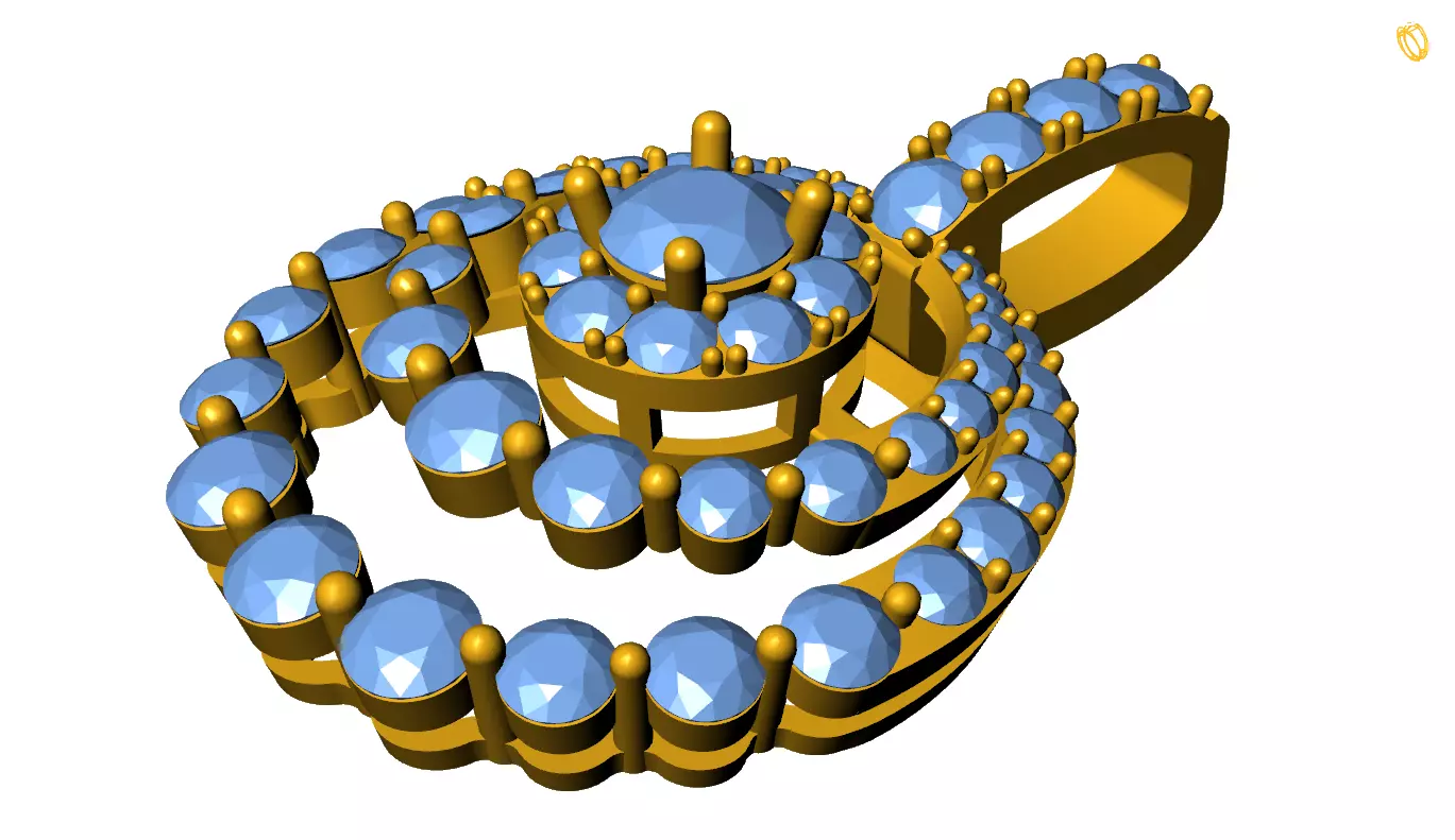 Diamond Pendant 3D print model_0