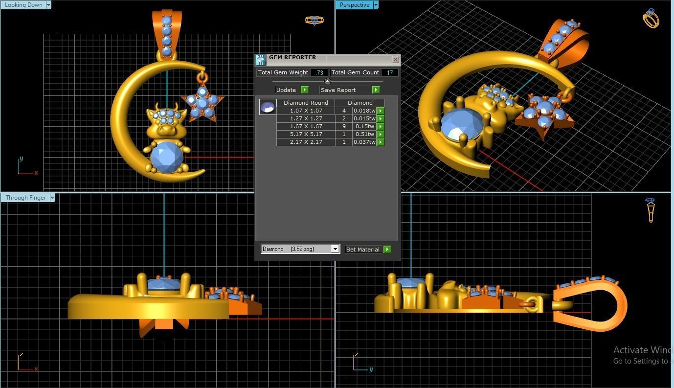 Cow Pendant 3D print model_1