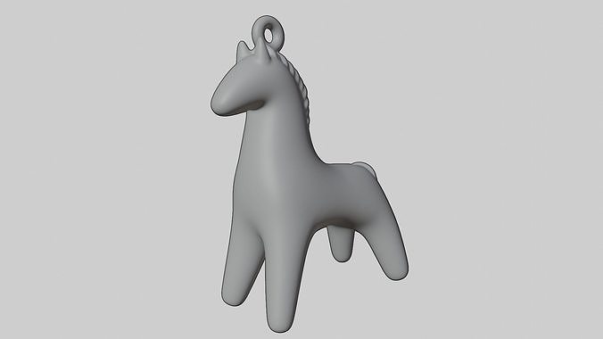 Keychain in the form of a horse Free 3D print model