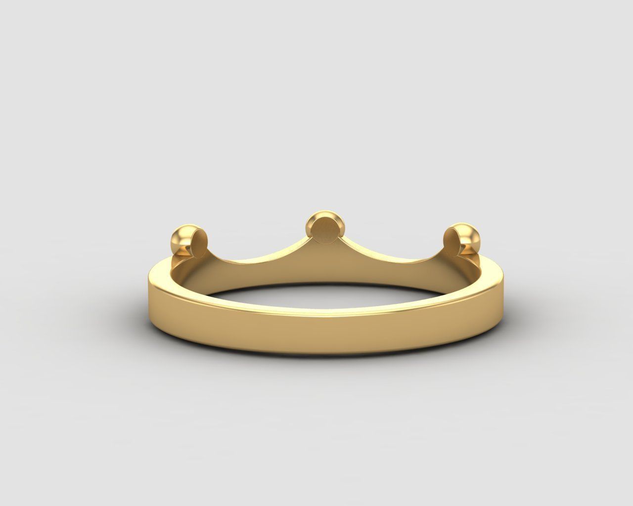 Minimal crown ring 119-MW 3D print model_23