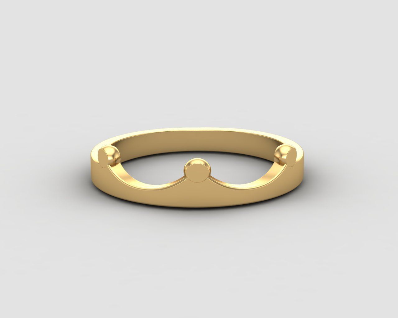 Minimal crown ring 119-MW 3D print model_20