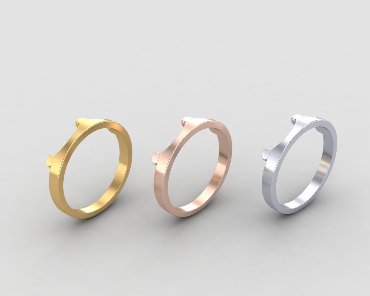 Minimal crown ring 119-MW 3D print model_9