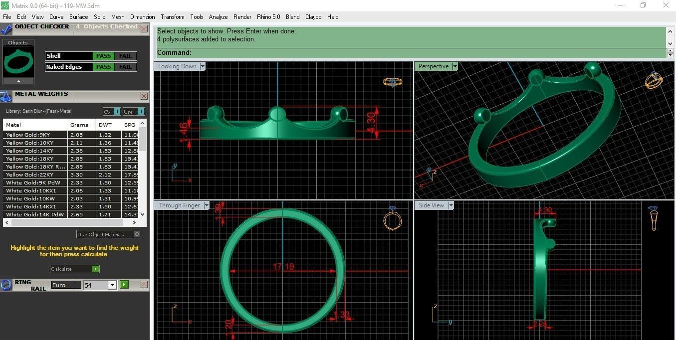 Minimal crown ring 119-MW 3D print model_2