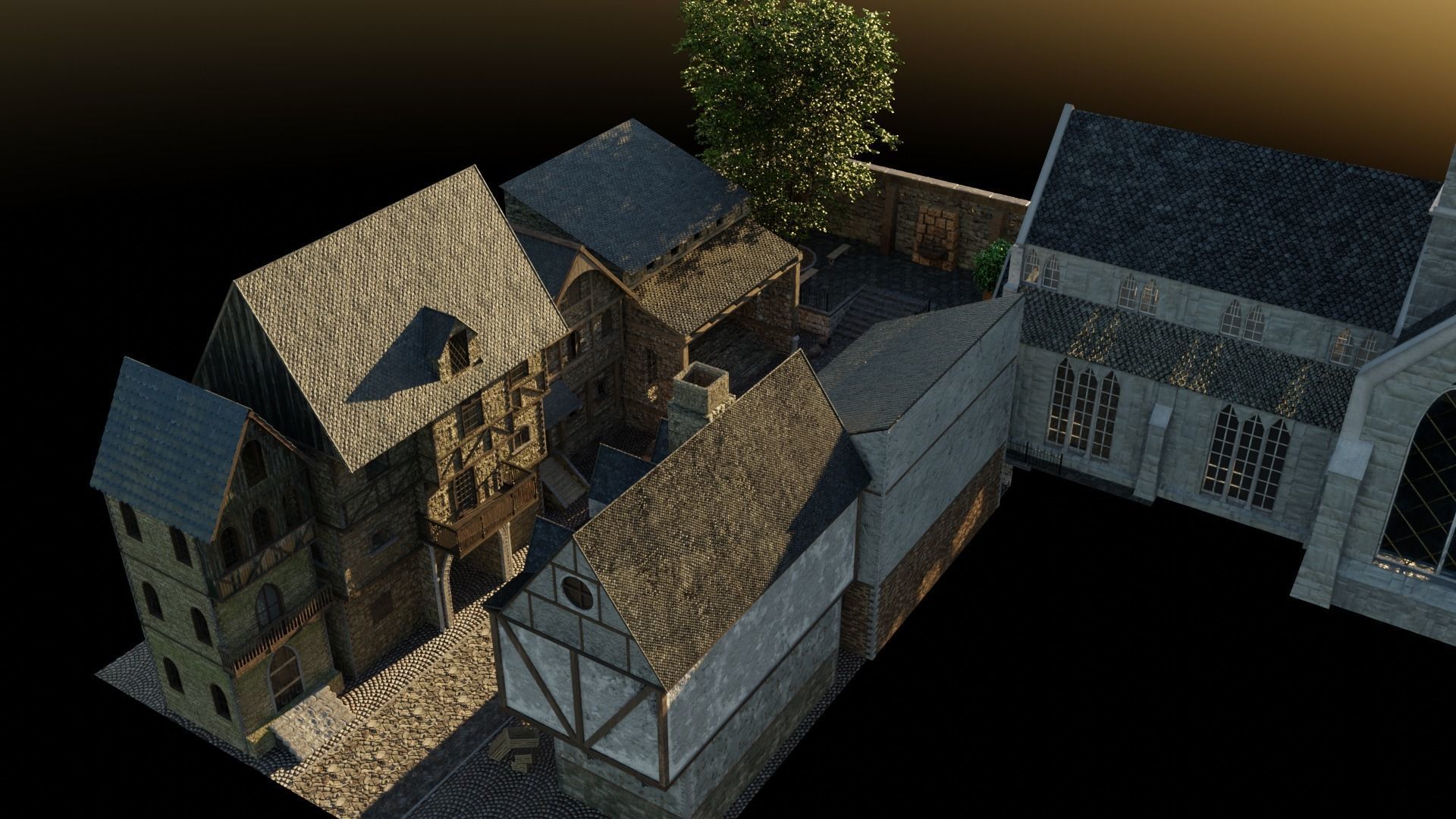 Medieval City 3D model_11