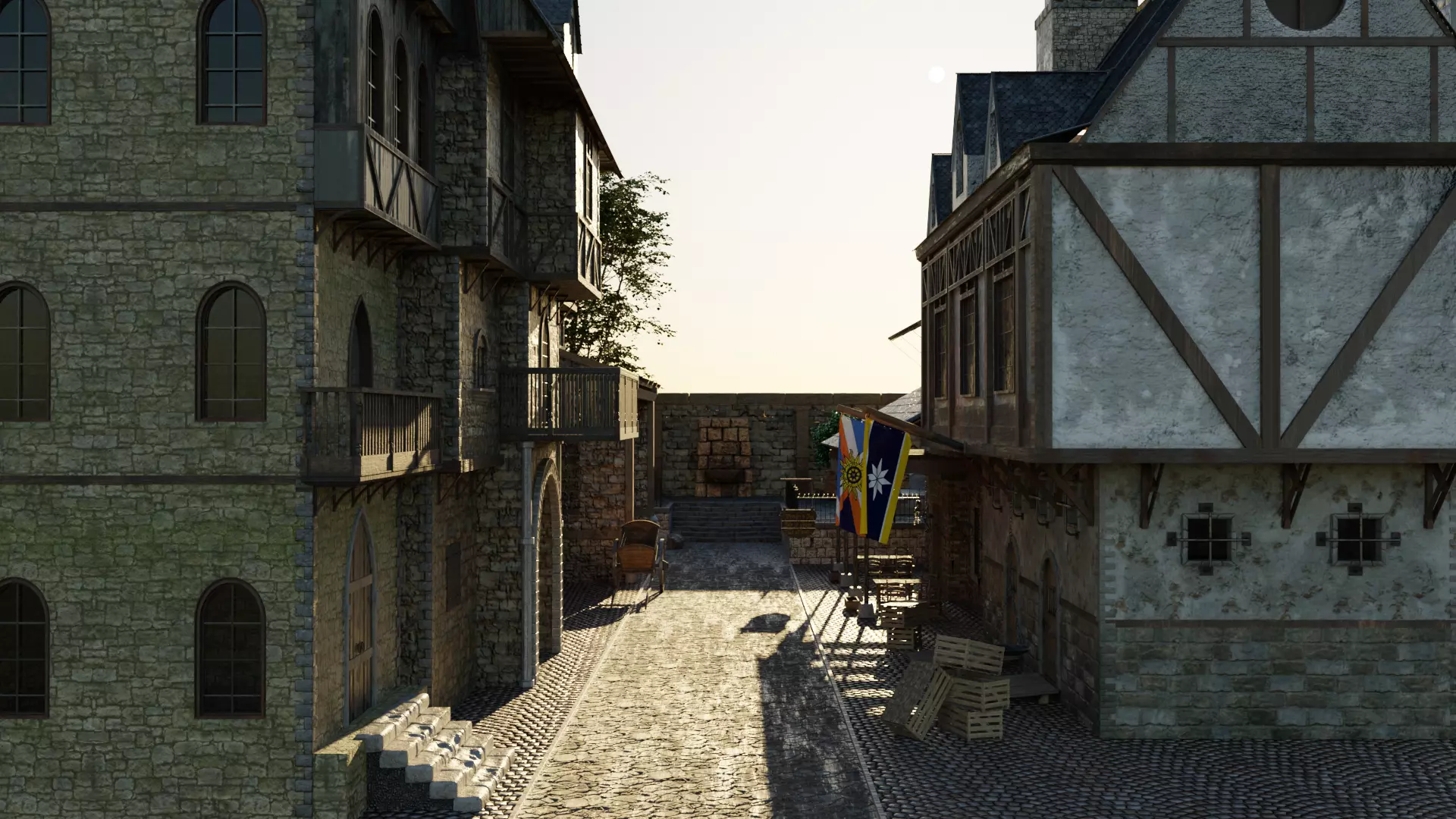 Medieval City 3D model_0