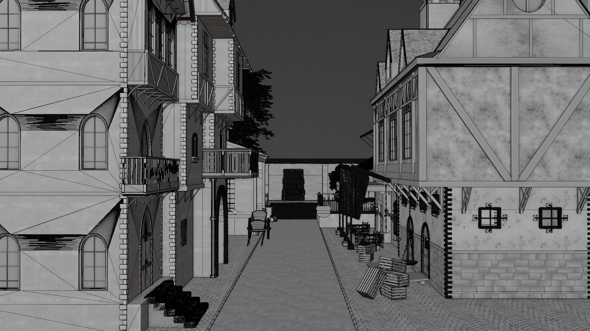 Medieval City 3D model_12