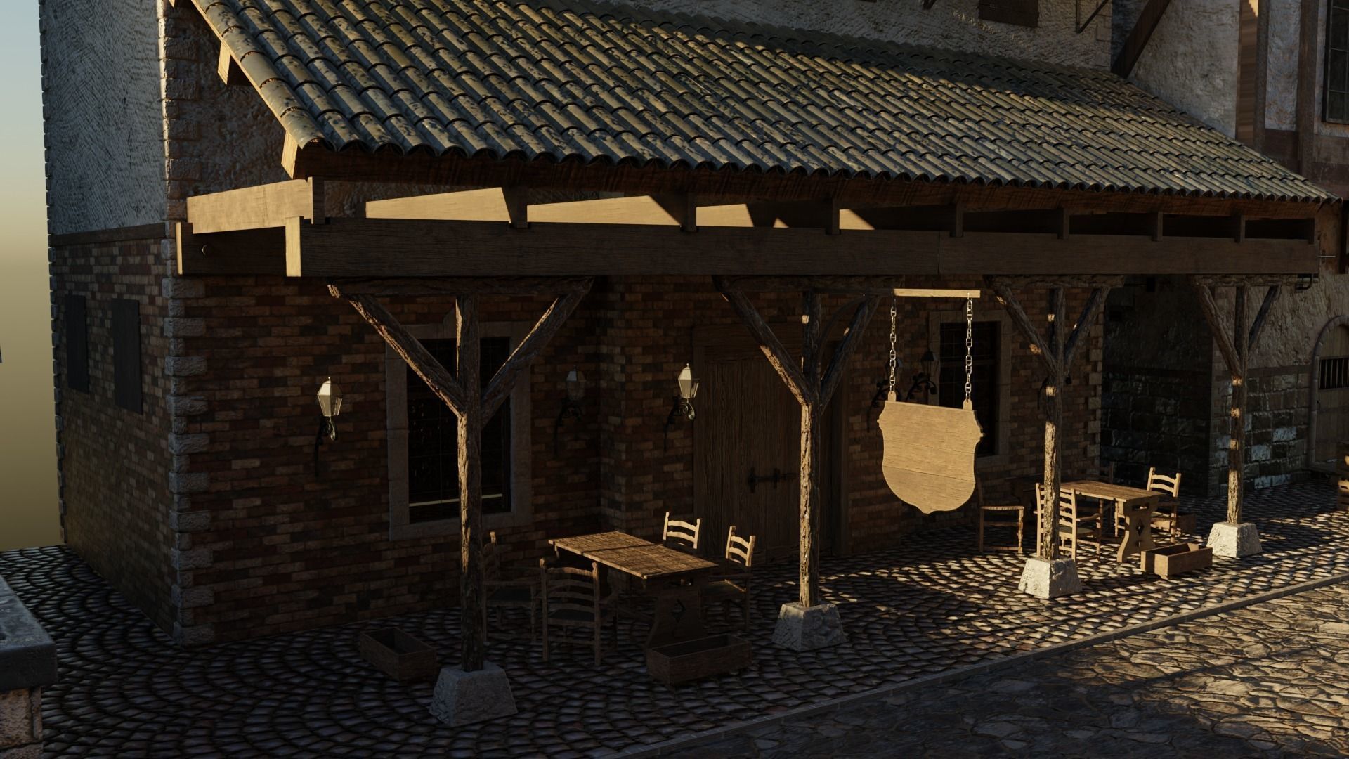 Medieval City 3D model_7