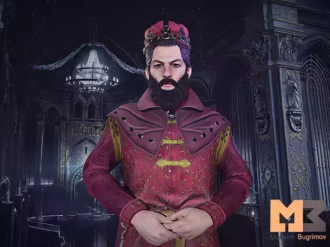 NPC King Low-poly 3D model