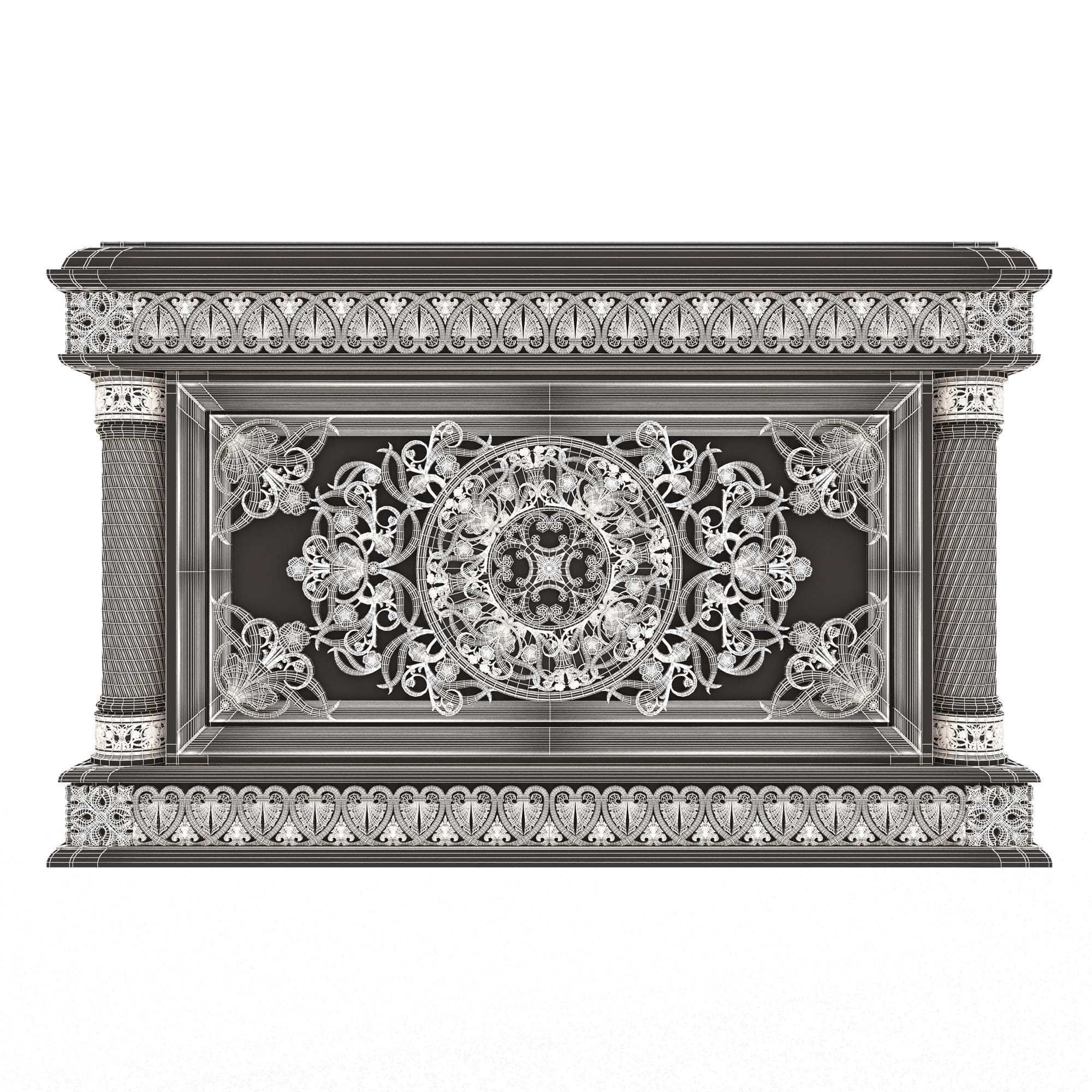 Chest 04 Red Low-poly 3D model_6