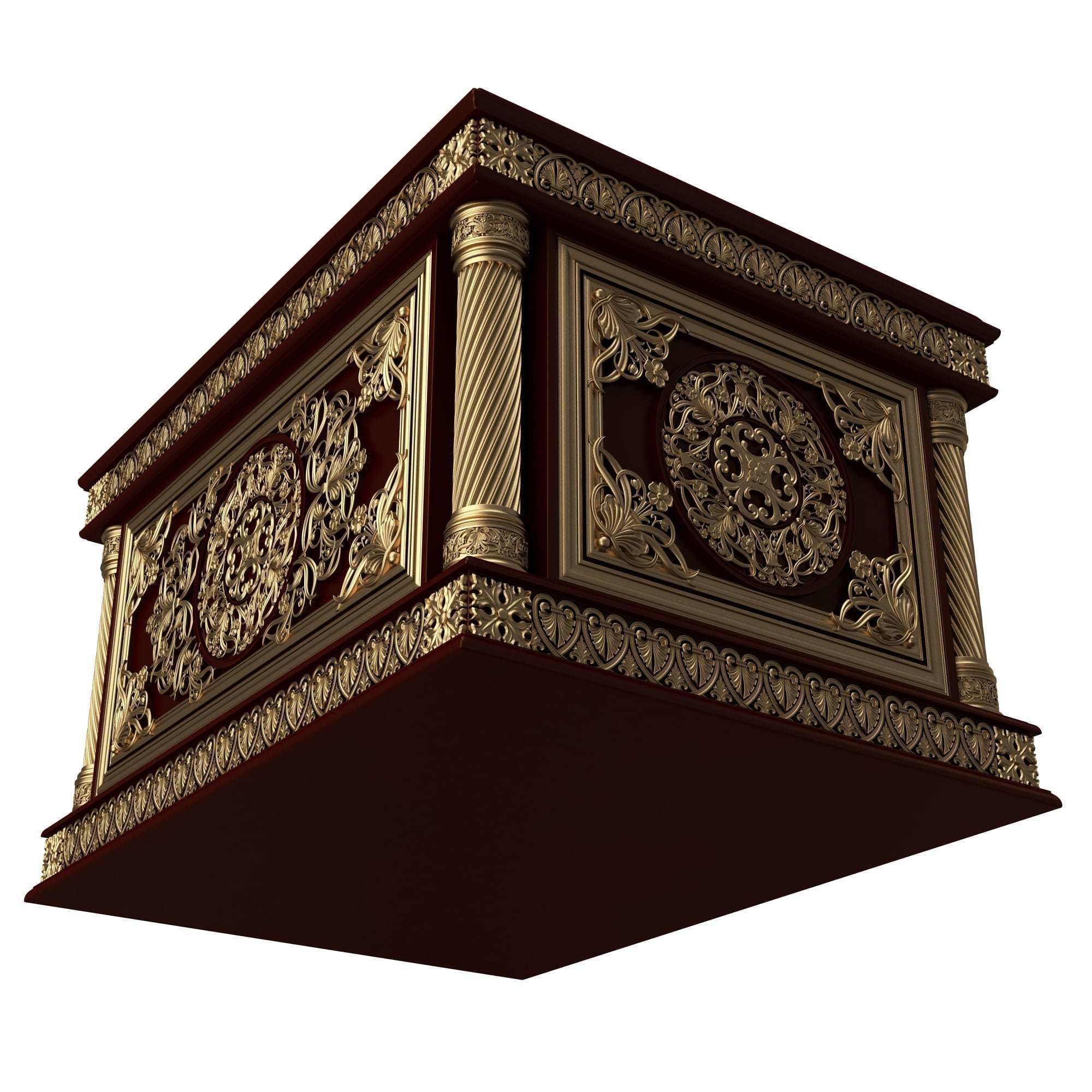 Chest 04 Red Low-poly 3D model_3