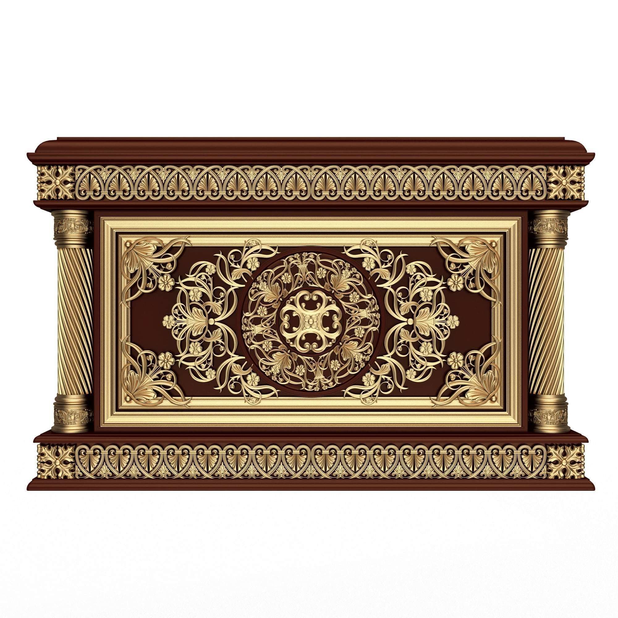 Chest 04 Red Low-poly 3D model_4