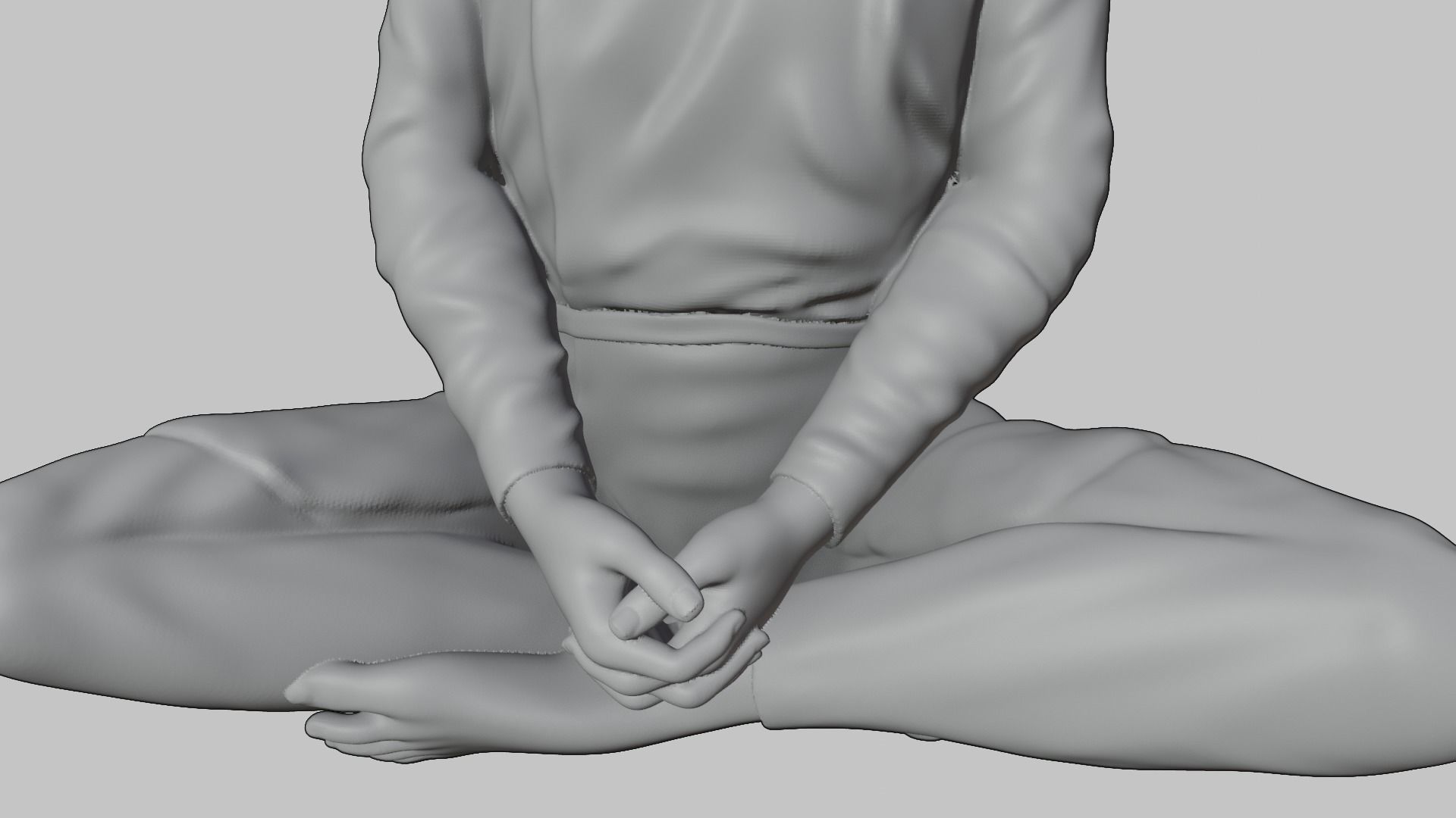 Sculpture of a meditating man Free 3D print model_3