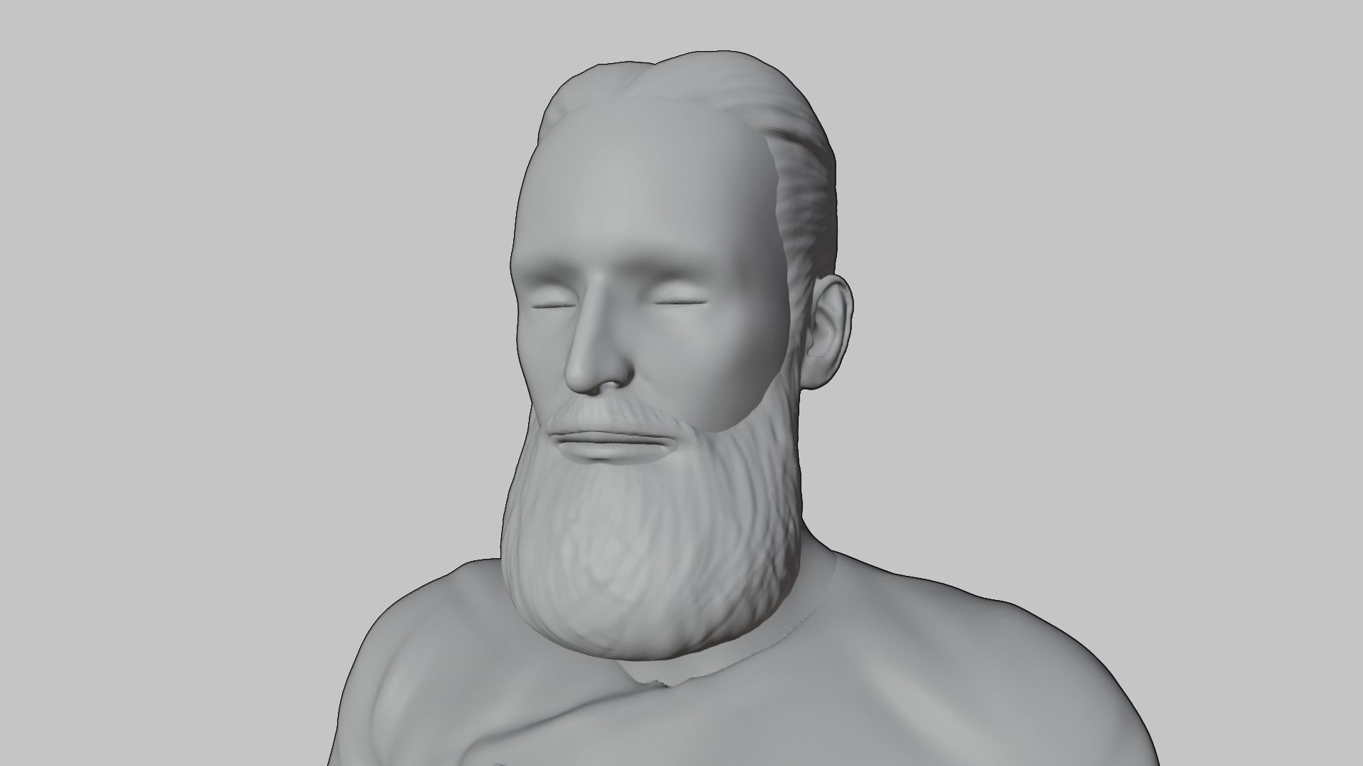 Sculpture of a meditating man Free 3D print model_4