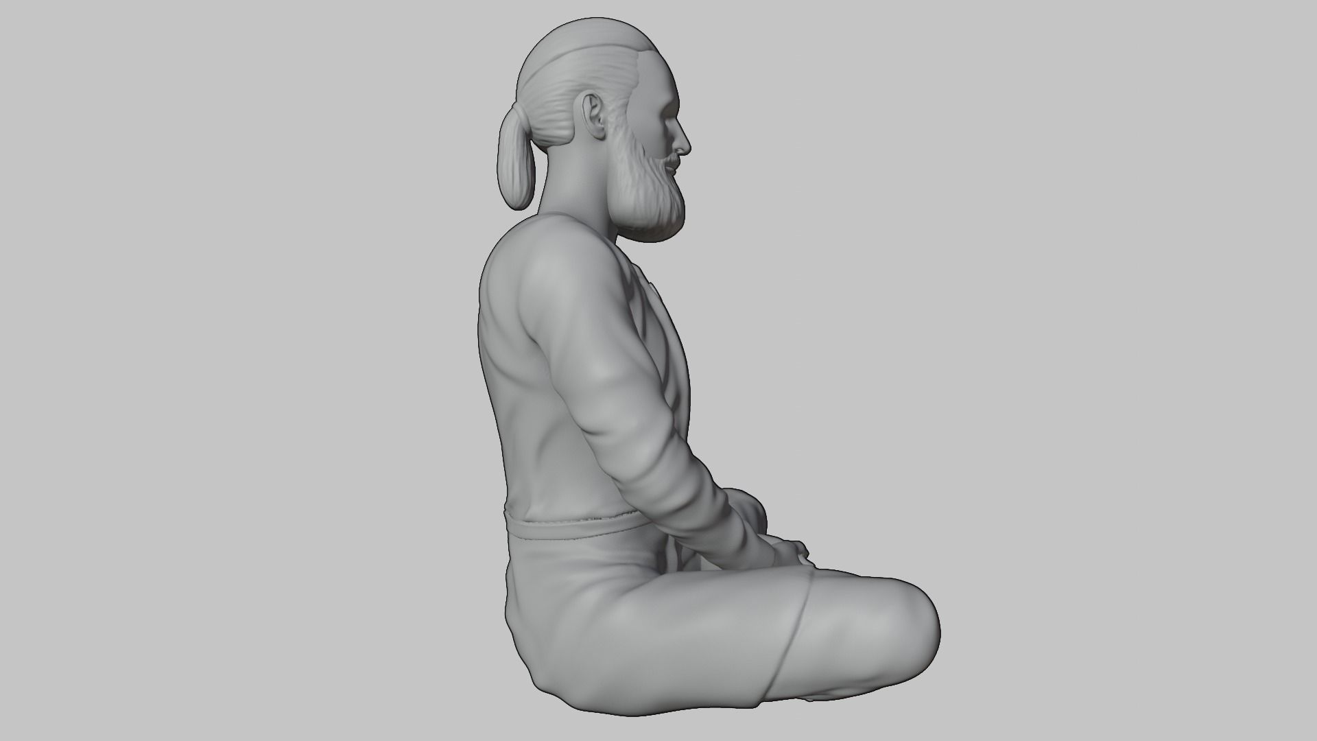 Sculpture of a meditating man Free 3D print model_1