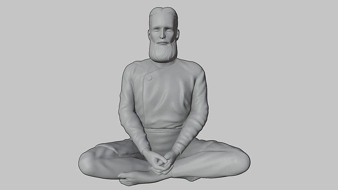 Sculpture of a meditating man Free 3D print model