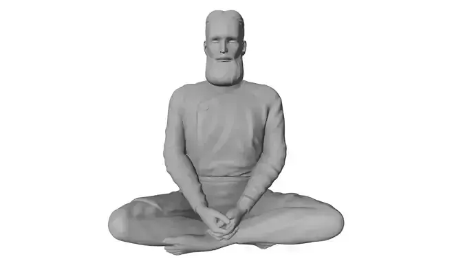 Sculpture of a meditating man