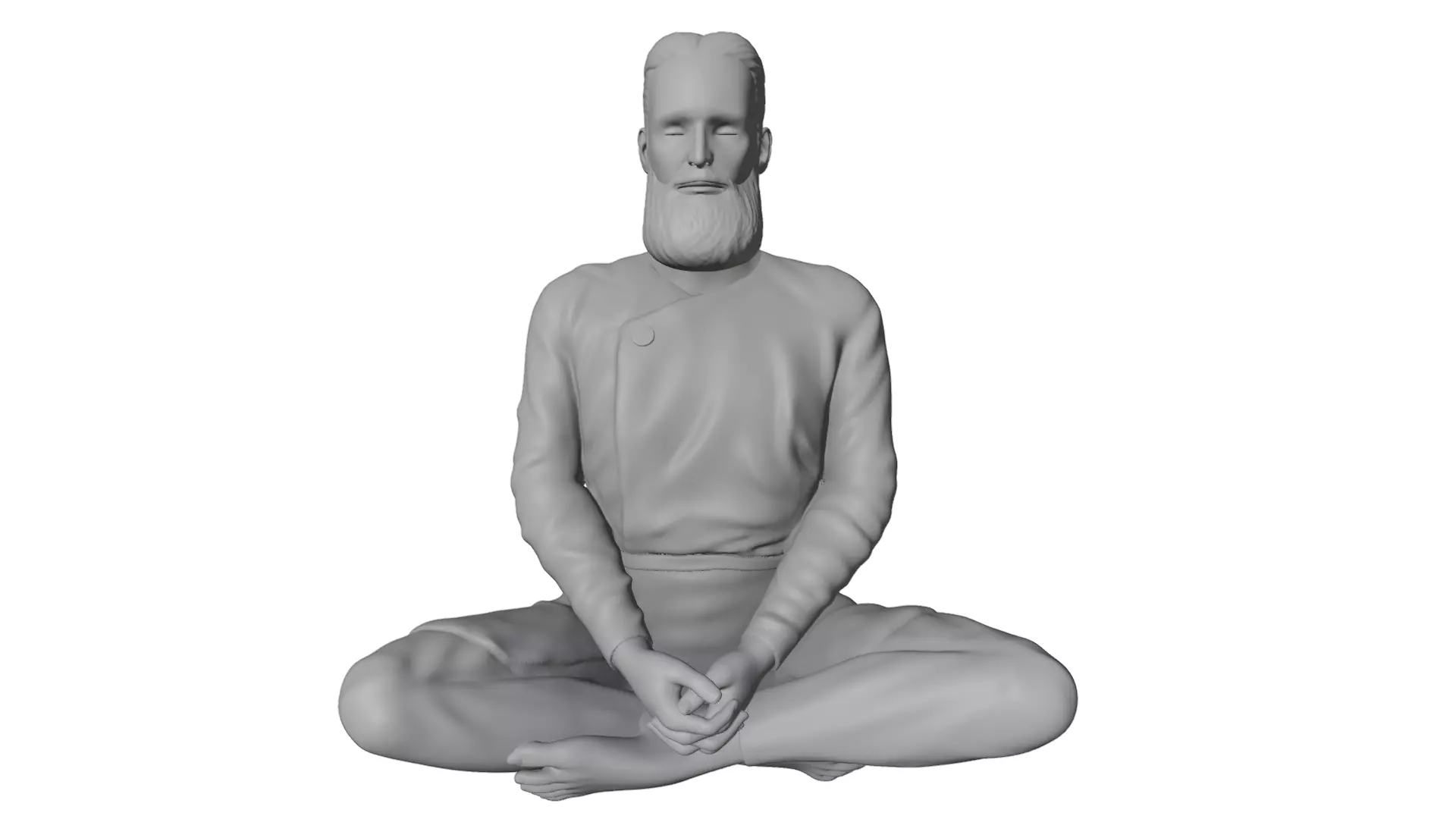 Sculpture of a meditating man Free 3D print model_0