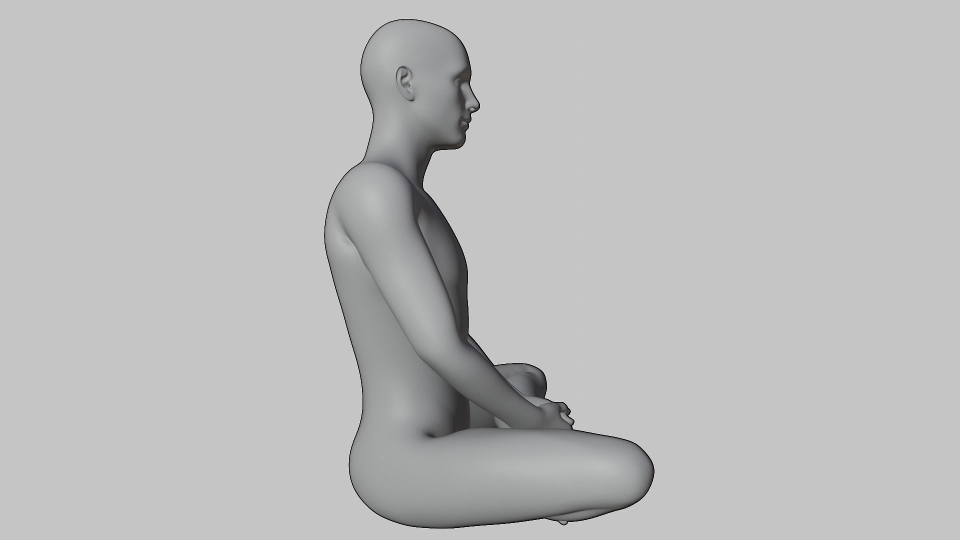Sculpture of a meditating man Free 3D print model_1