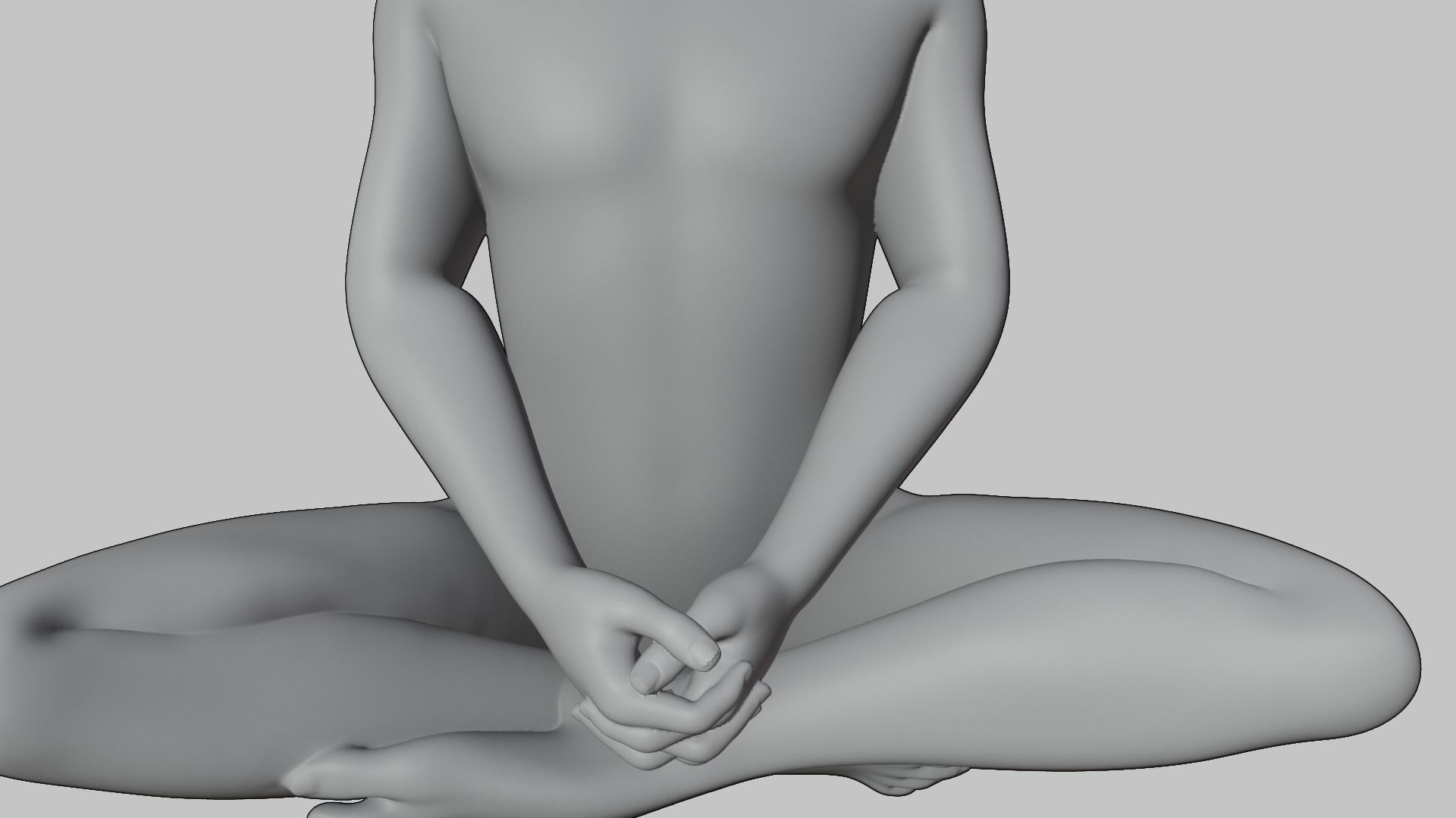 Sculpture of a meditating man Free 3D print model_4